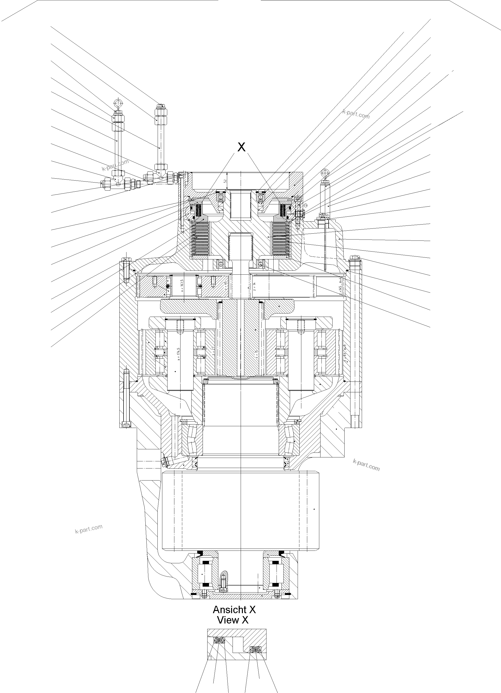 Komatsu parts book diagram for PC3000-1 S/N 06194: BRAKE