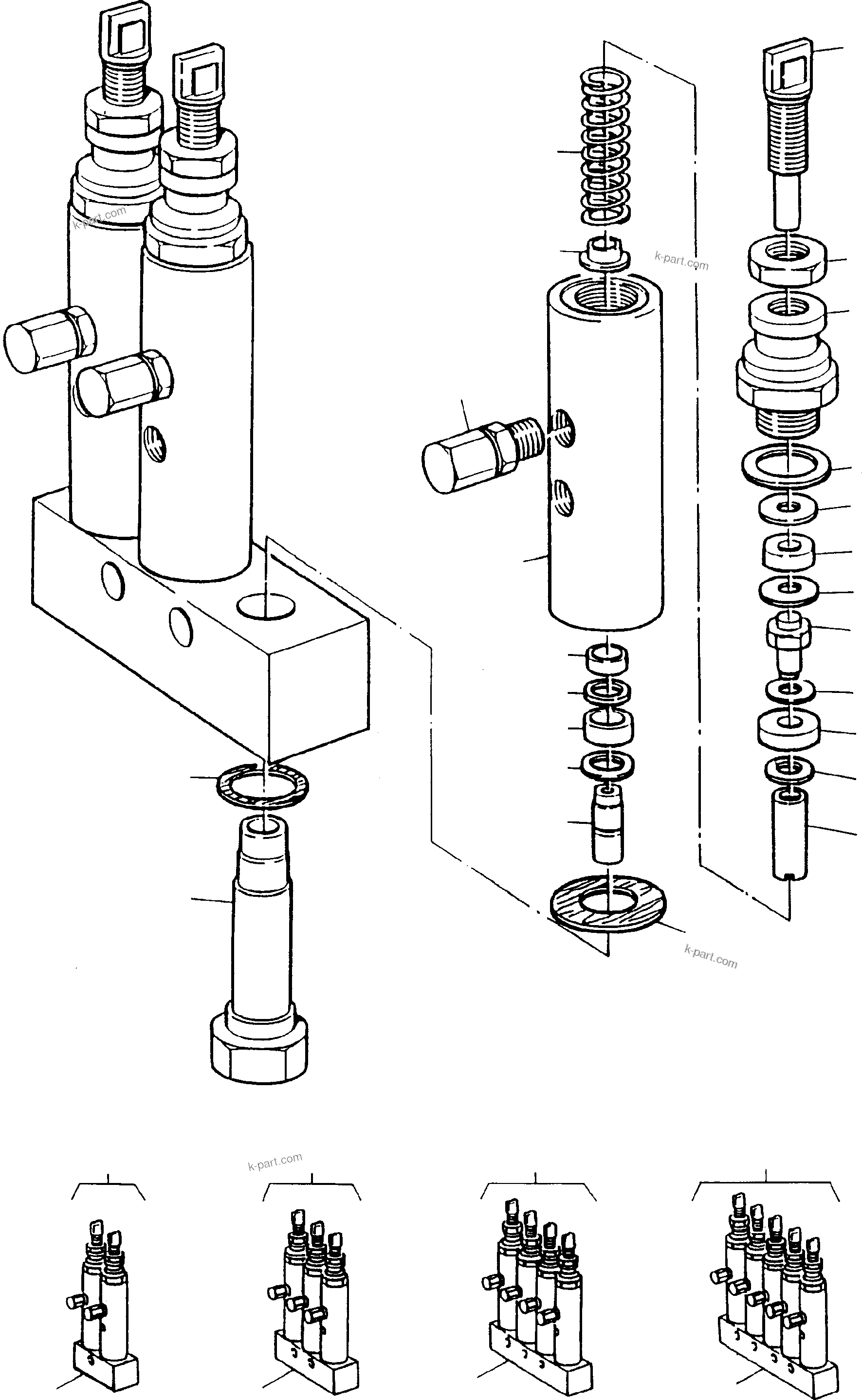 Komatsu parts book diagram for PC3000-1 S/N 06197: METERING VALVE