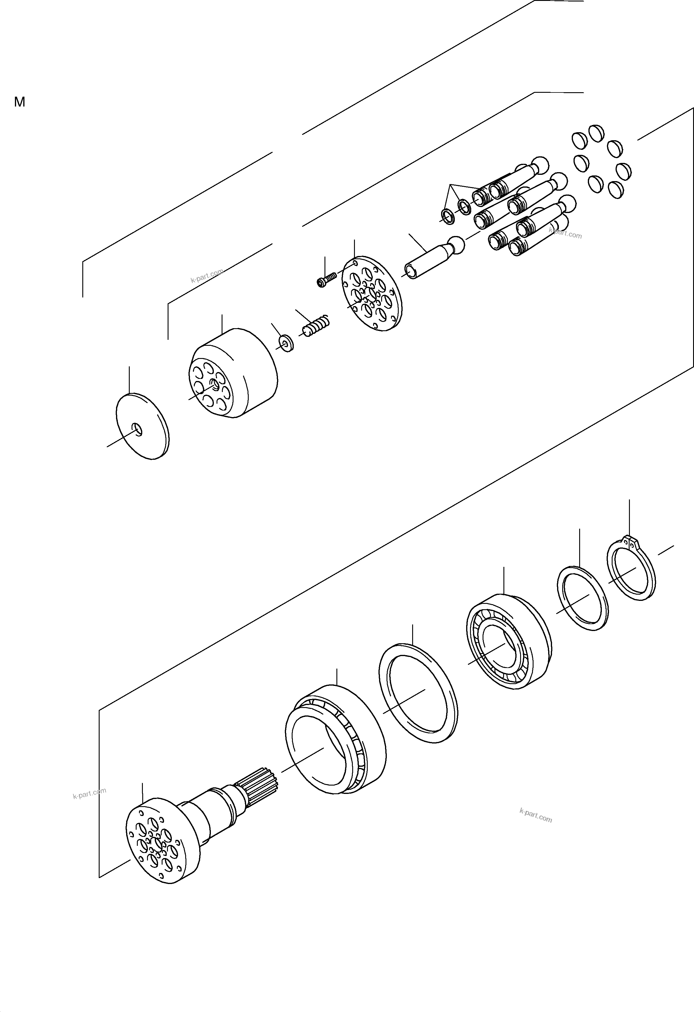 Komatsu parts book diagram for PC3000-1 S/N 06197: HYDR. PUMP