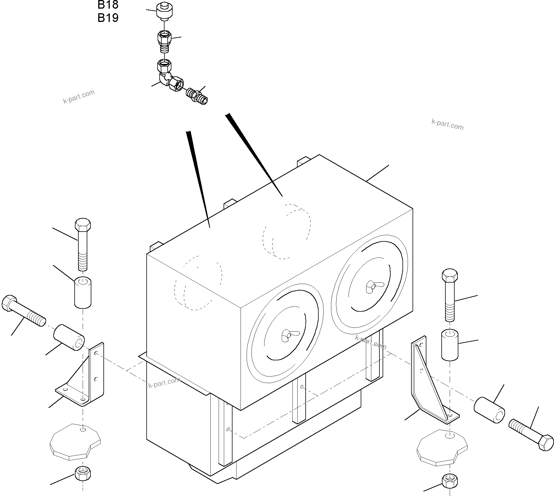 Komatsu parts book diagram for PC3000-1 S/N 06197: INSTALLATION - AIR CLEANER
