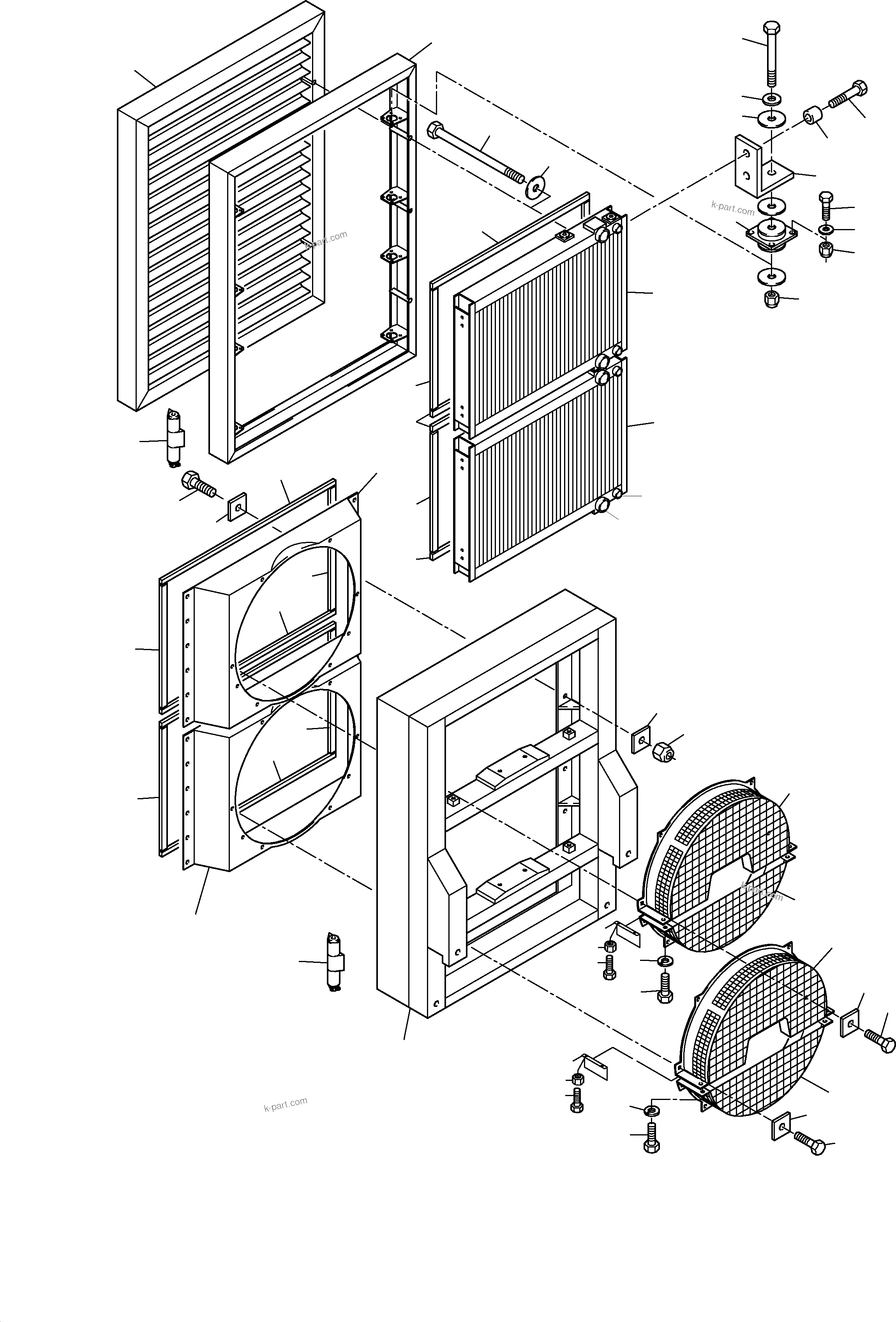 Komatsu parts book diagram for PC3000-1 S/N 06197: OIL COOLER SYSTEM