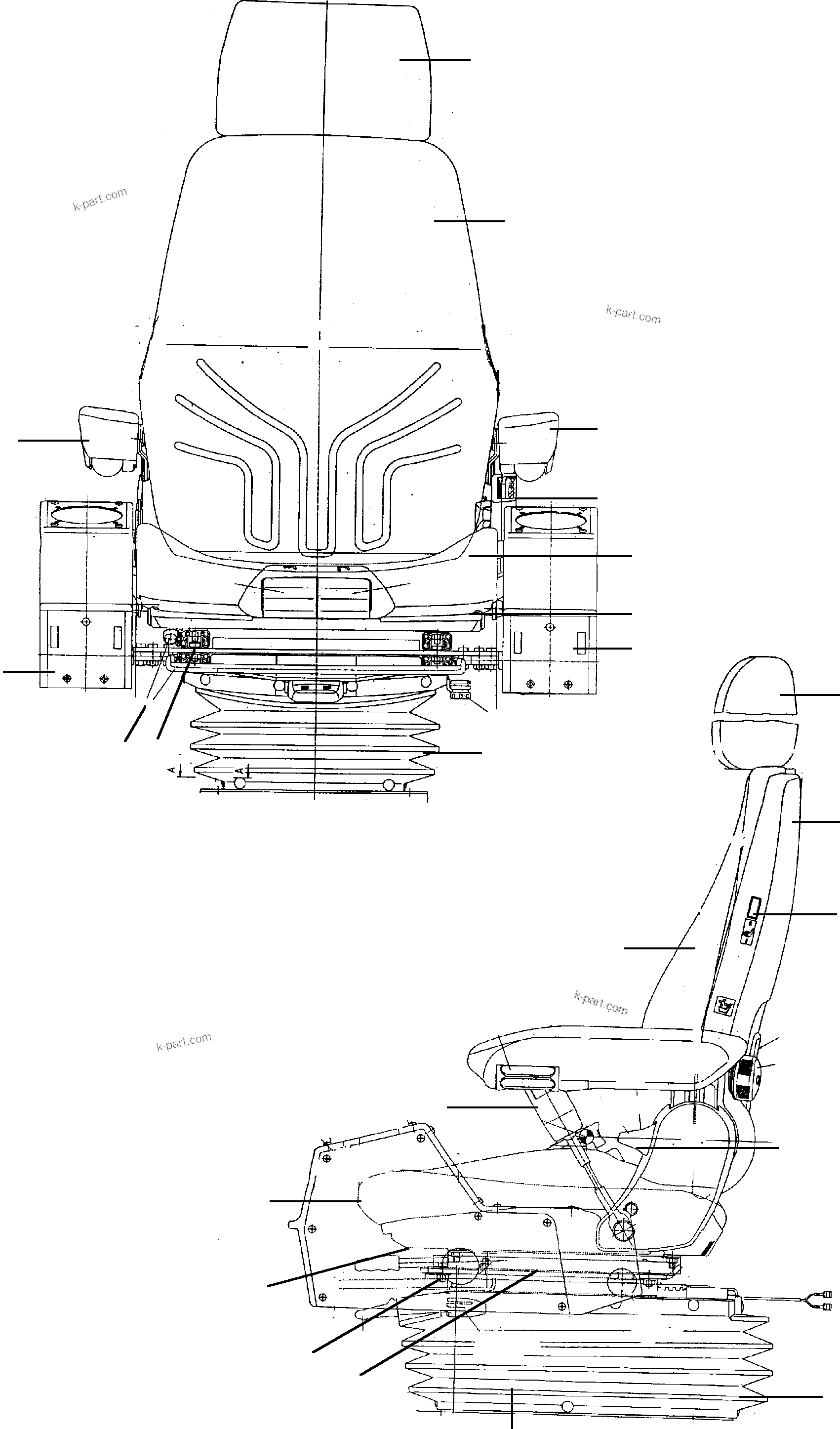 Komatsu parts book diagram for PC3000-1 S/N 06197: OPERATOR'S SEAT