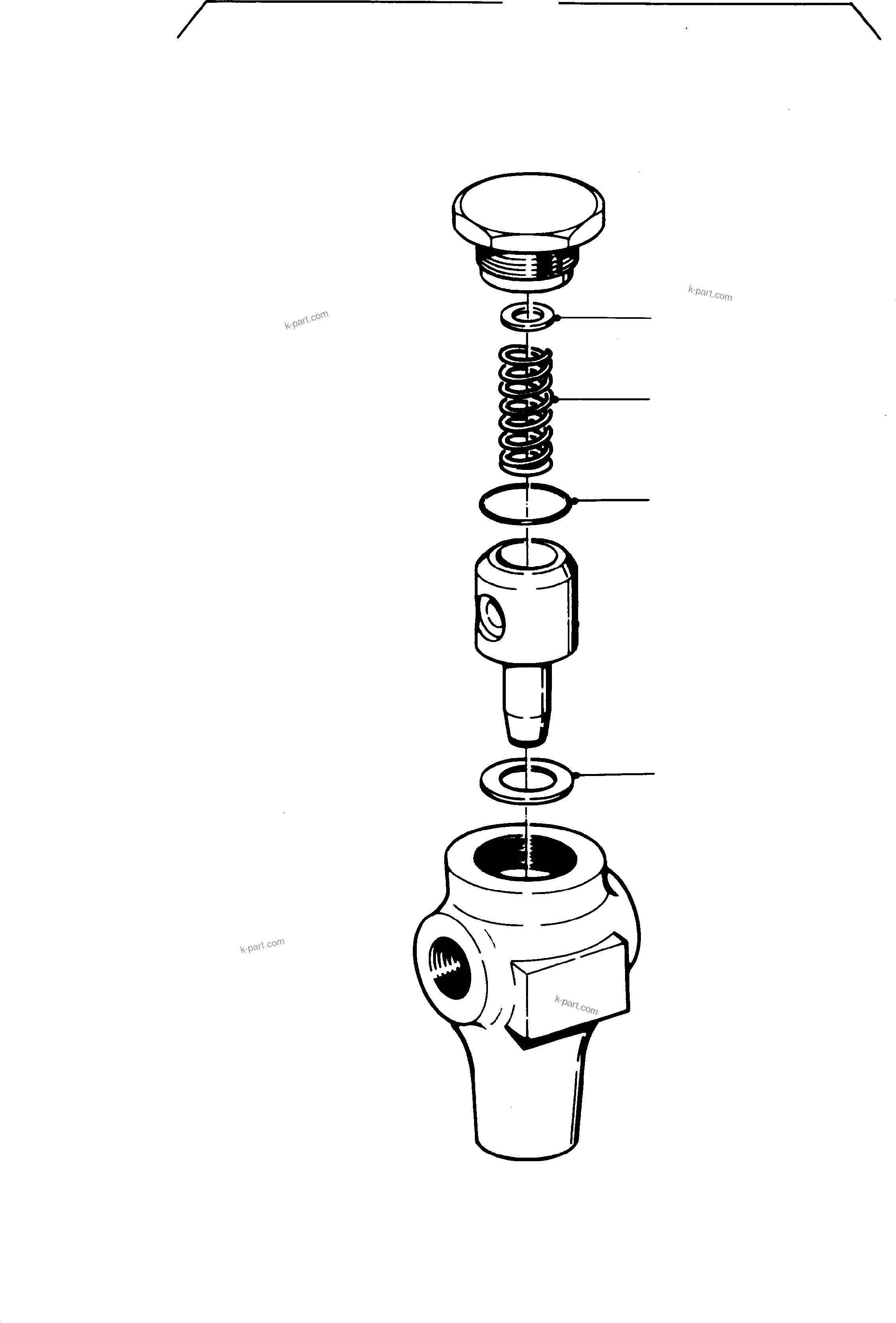 Komatsu parts book diagram for PC3000-1 S/N 06206: PRESSURE RELIEF VALVE