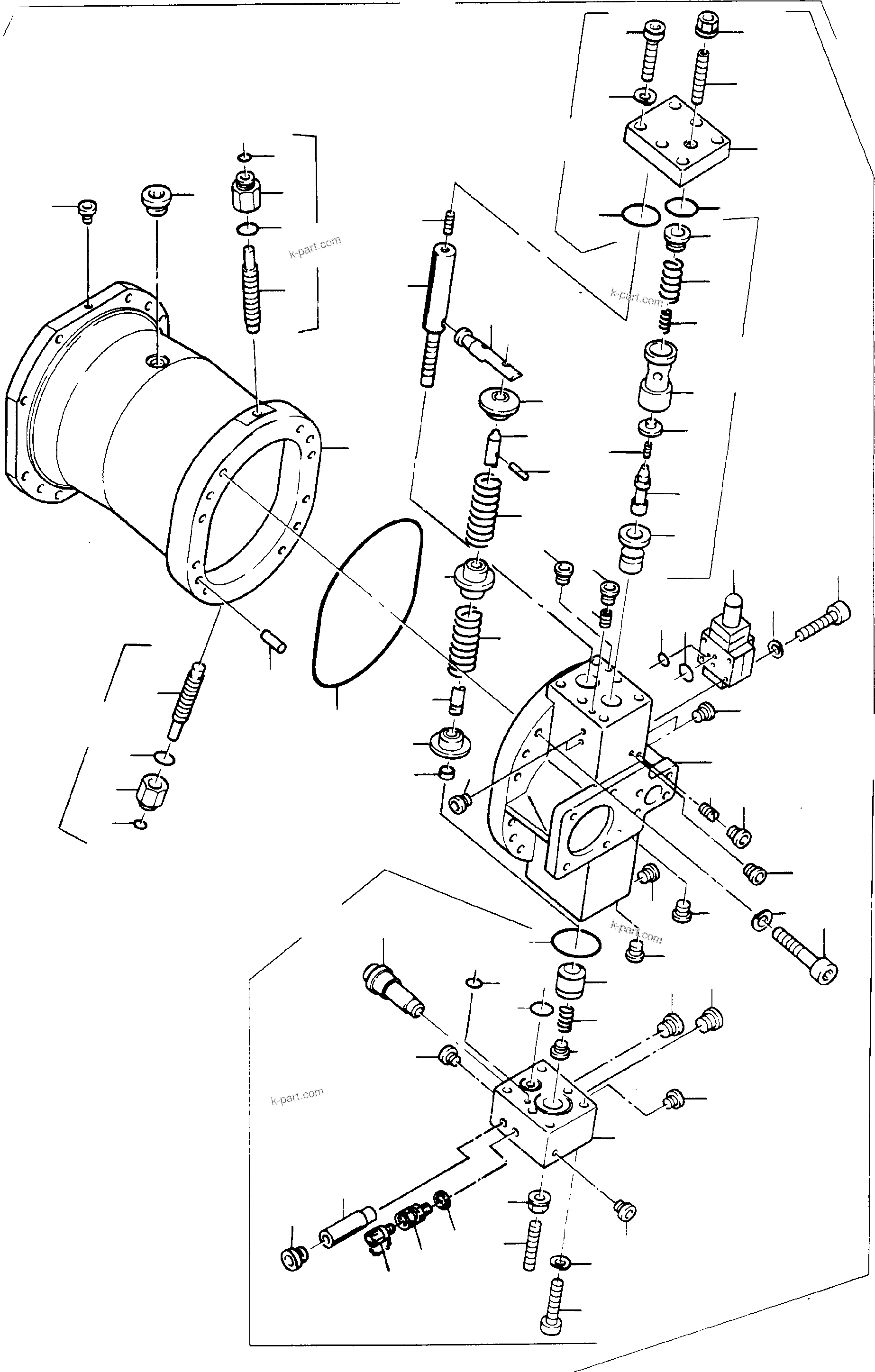 Komatsu parts book diagram for PC3000-1 S/N 06206: HYDR. PUMP