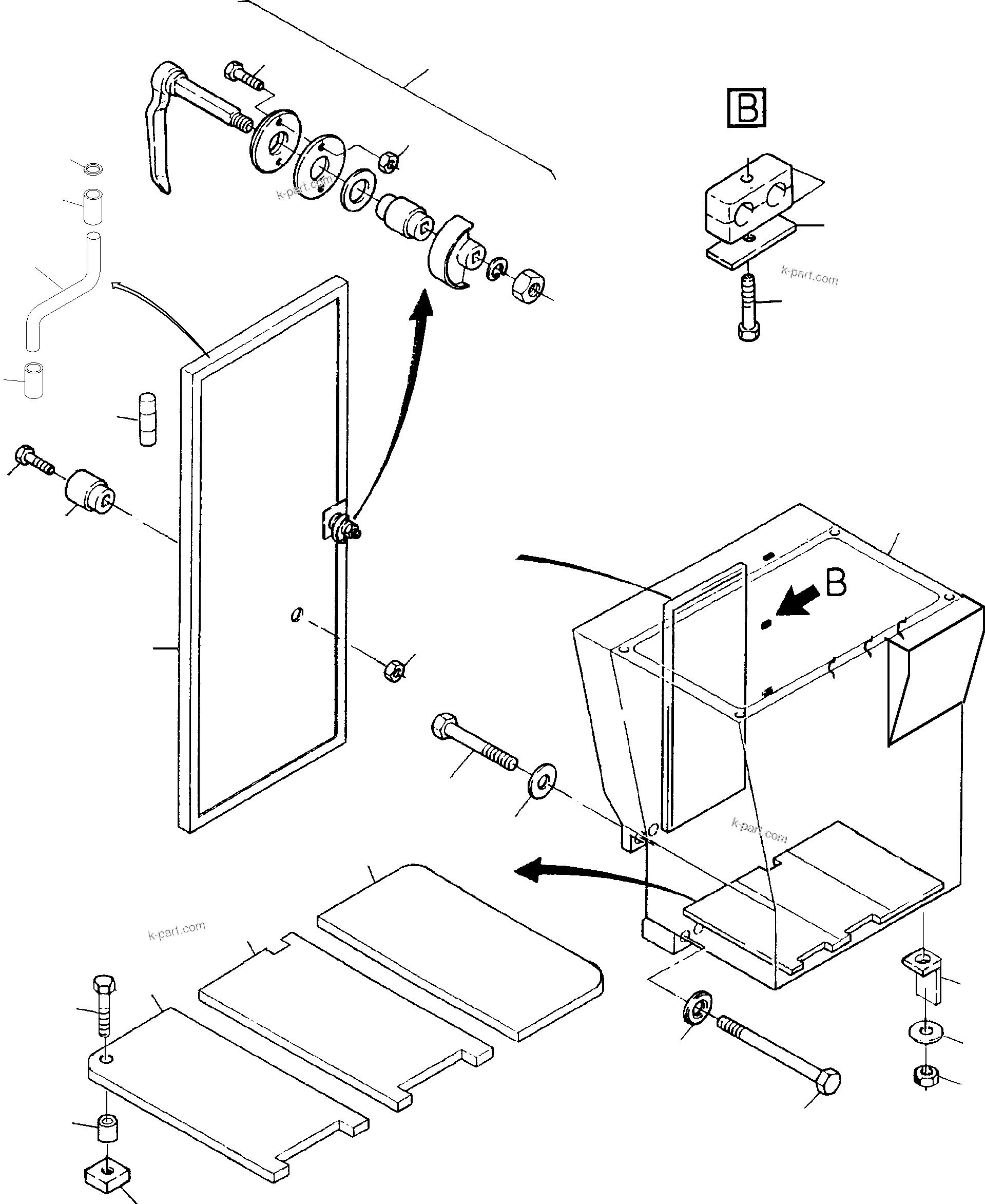 Komatsu parts book diagram for PC3000-1 S/N 06206: CAB SUPPORT
