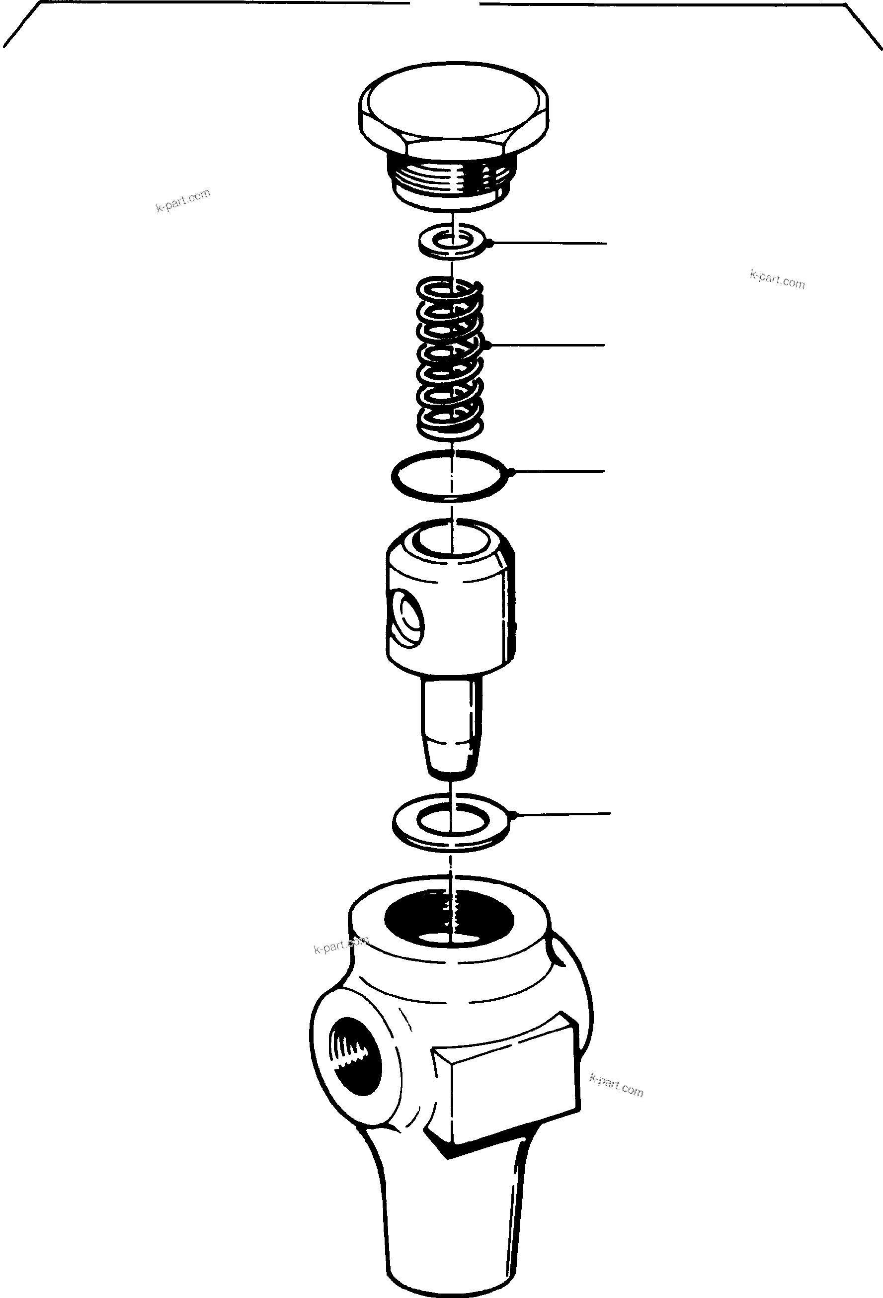 Komatsu parts book diagram for PC3000-1 S/N 06206: PRESSURE RELIEF VALVE