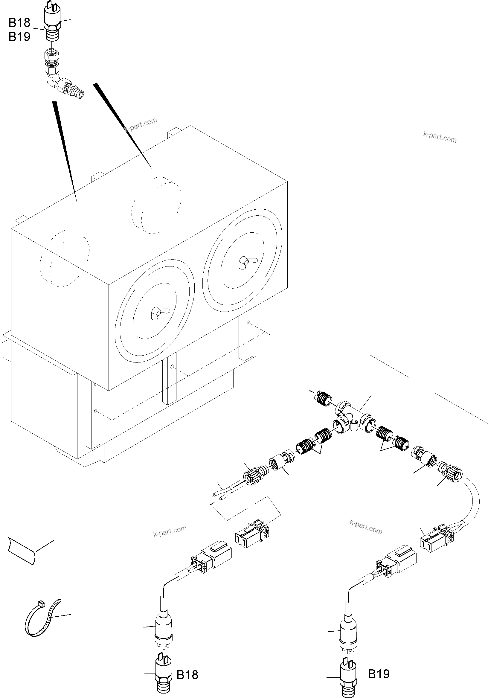 Komatsu parts book diagram for PC3000-1 S/N 06206: ELECTR. PARTS AIR INTAKE