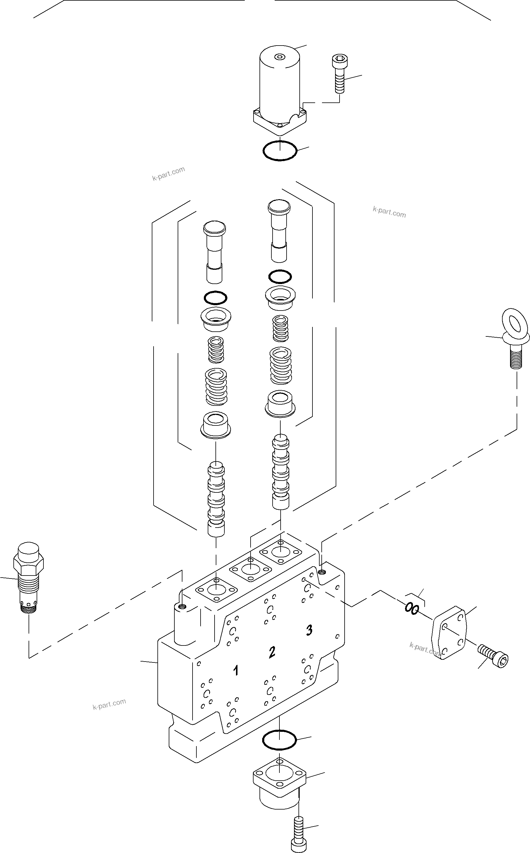 Komatsu parts book diagram for PC3000-1 S/N 06206: CONTROL BLOCK