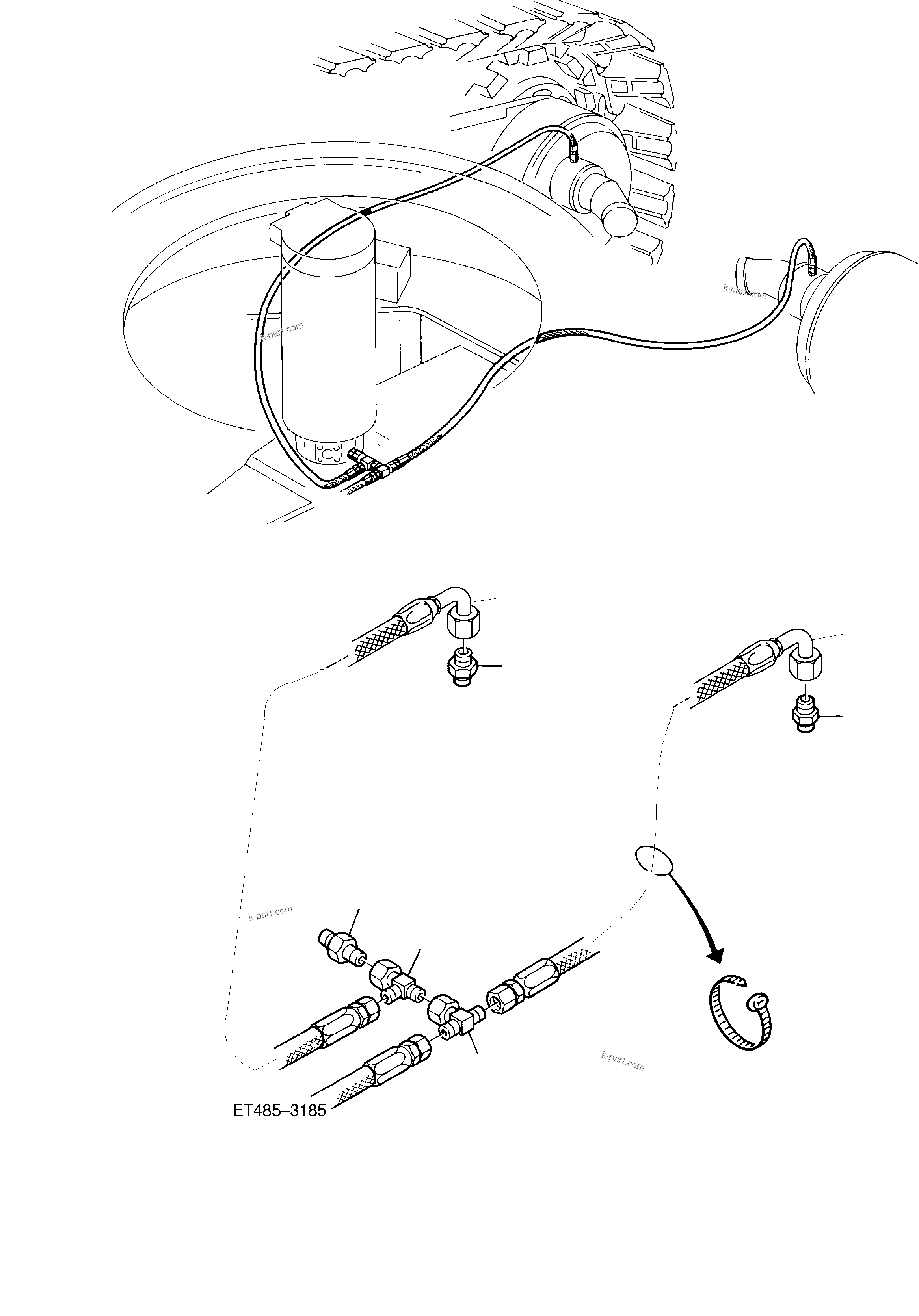 Komatsu parts book diagram for PC3000-1 S/N 06209: PIPING - BRAKE