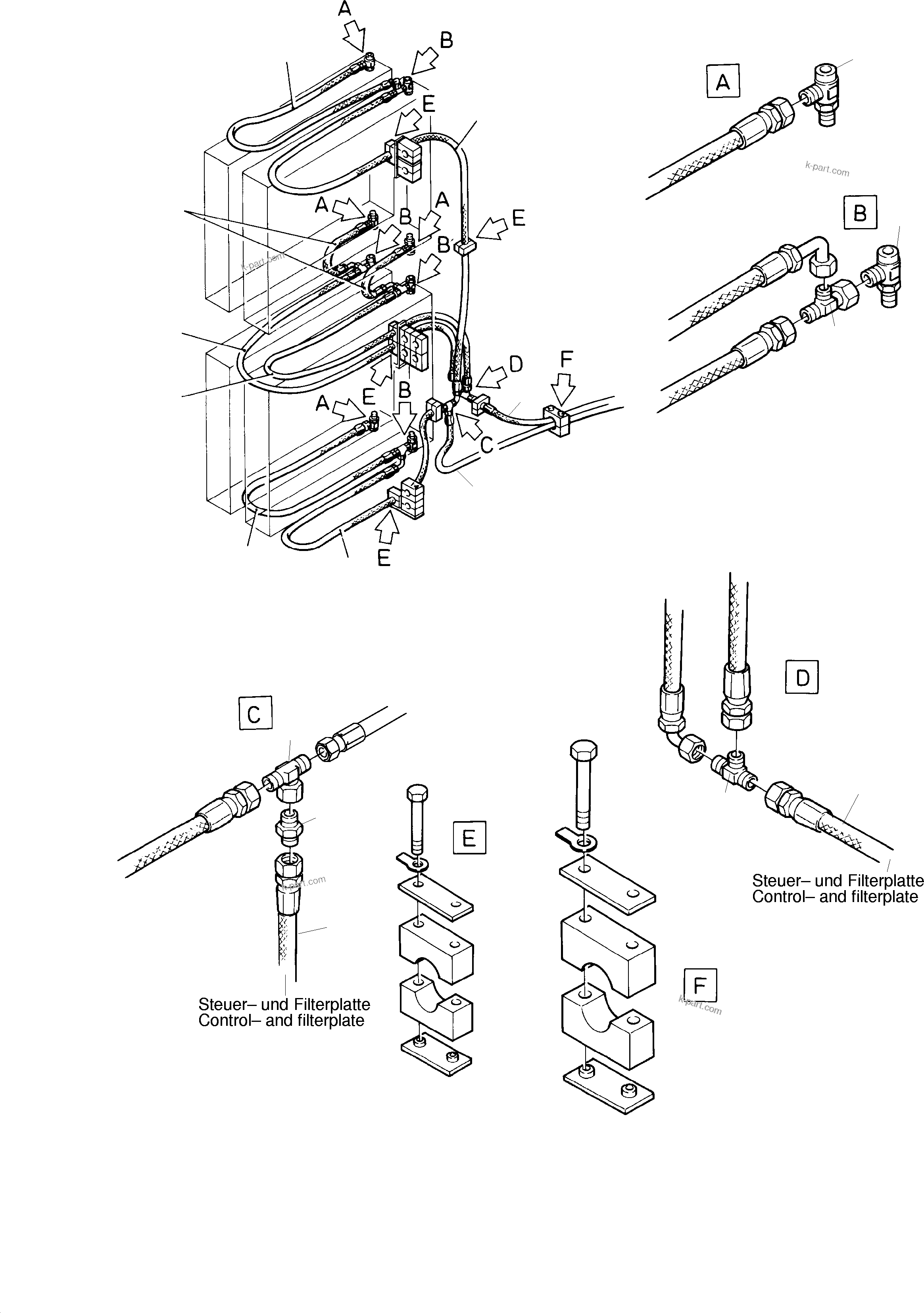 Komatsu parts book diagram for PC3000-1 S/N 06209: COOLING DISTRIBUTOR GEAR (OIL COOLER)