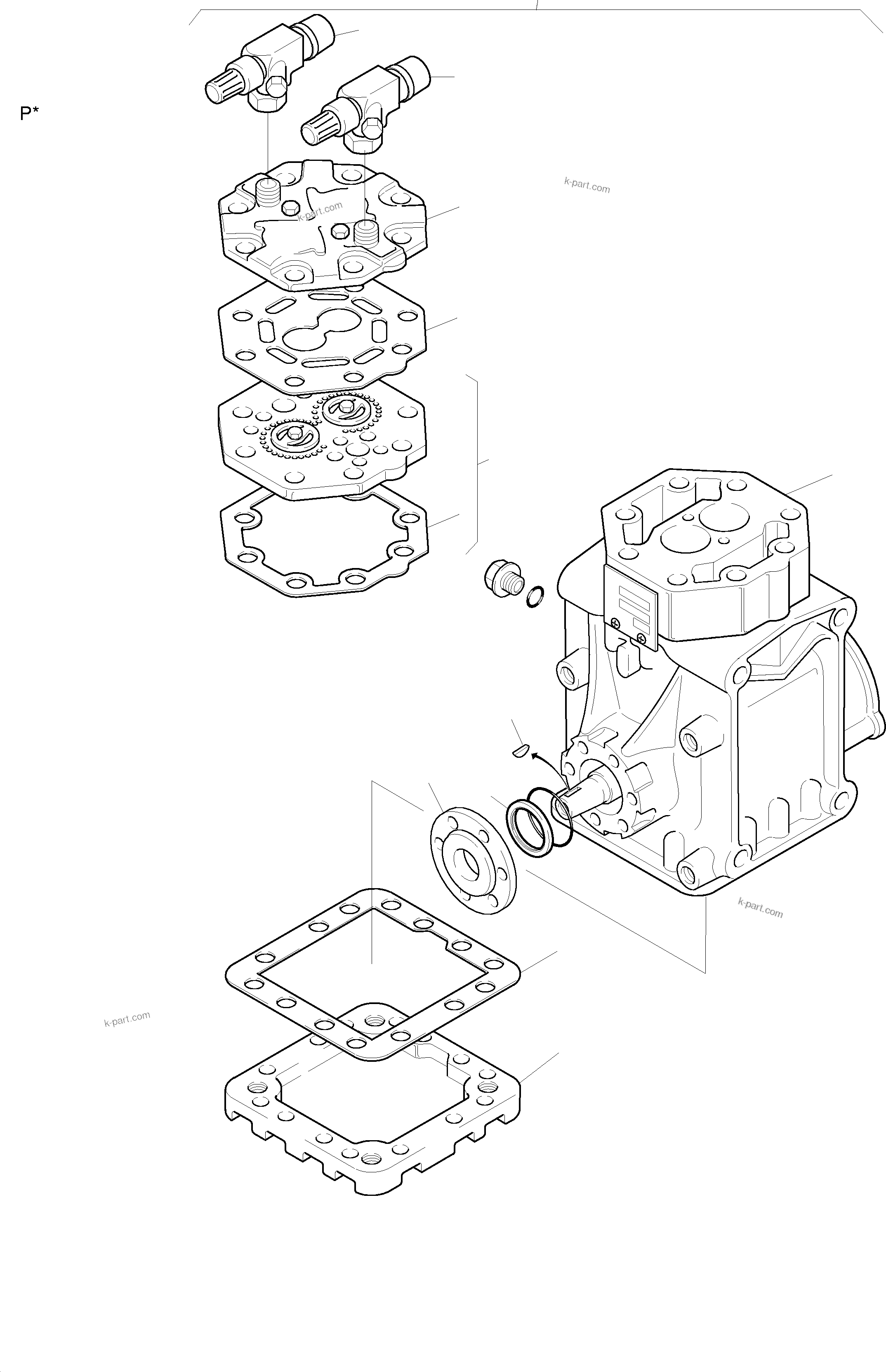 Komatsu parts book diagram for PC3000-1 S/N 06209: COMPRESSOR