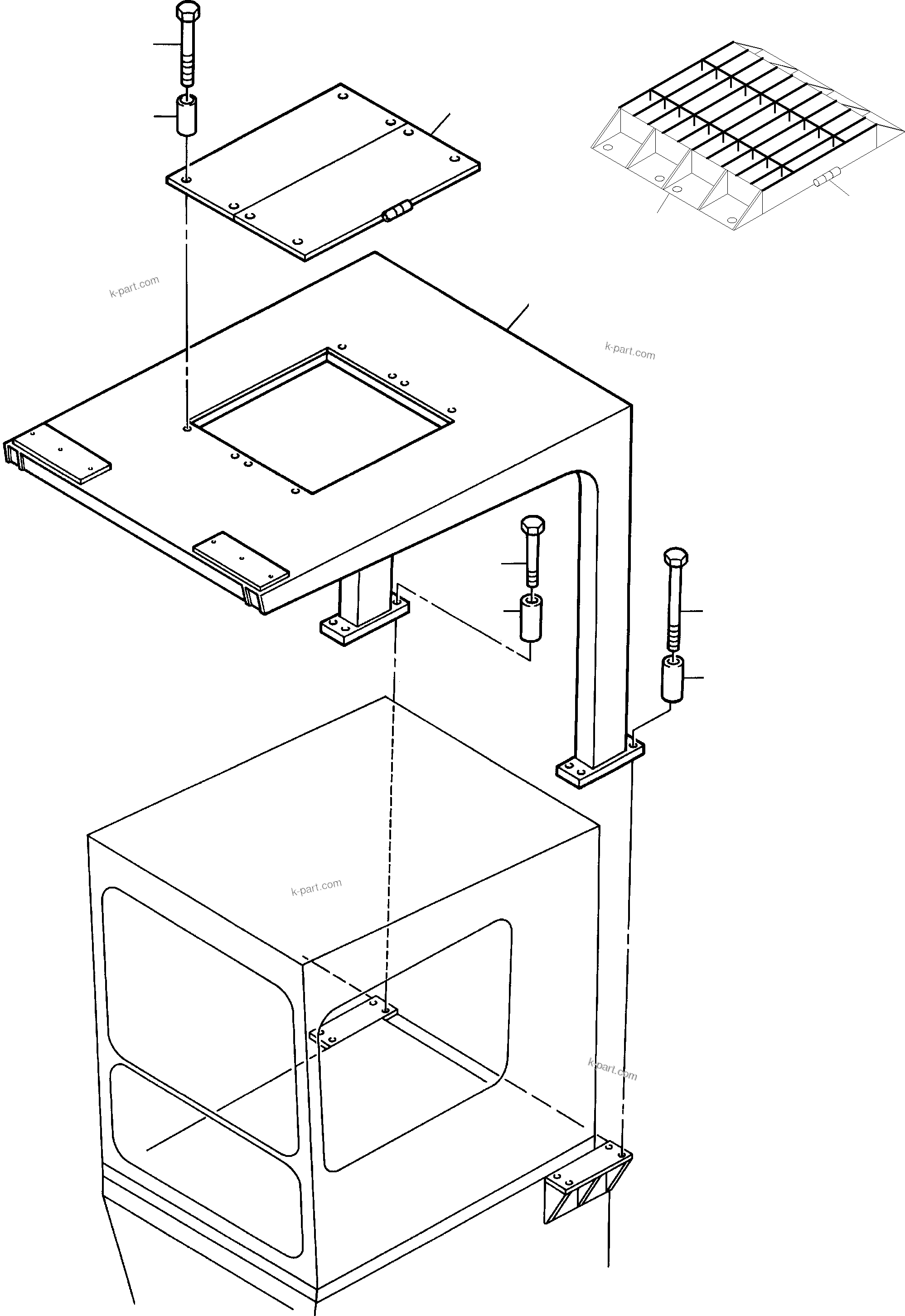 Komatsu parts book diagram for PC3000-1 S/N 06209: PROTECTION ROOF