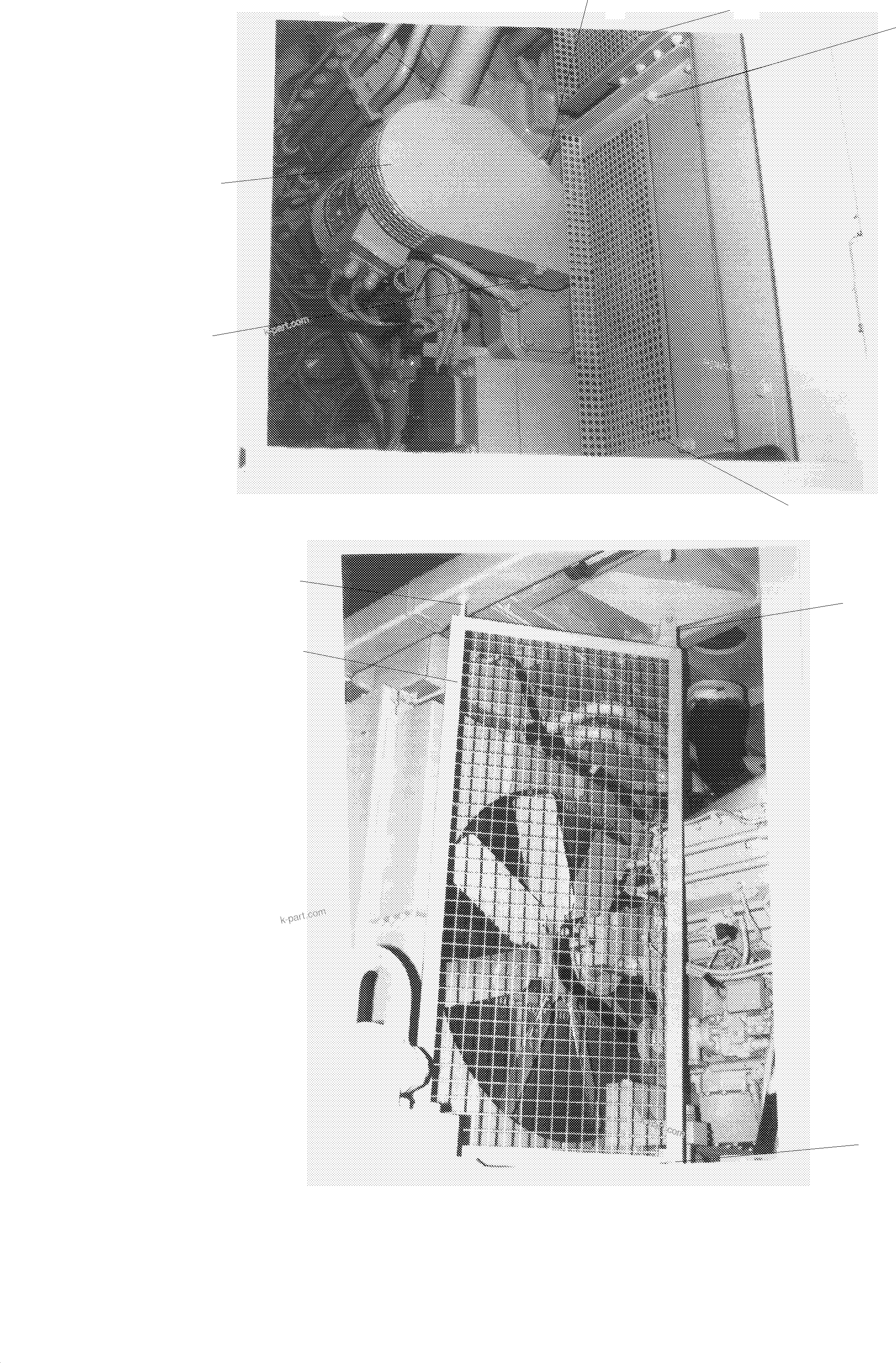 Komatsu parts book diagram for PC3000-1 S/N 06209: FAN CAGE