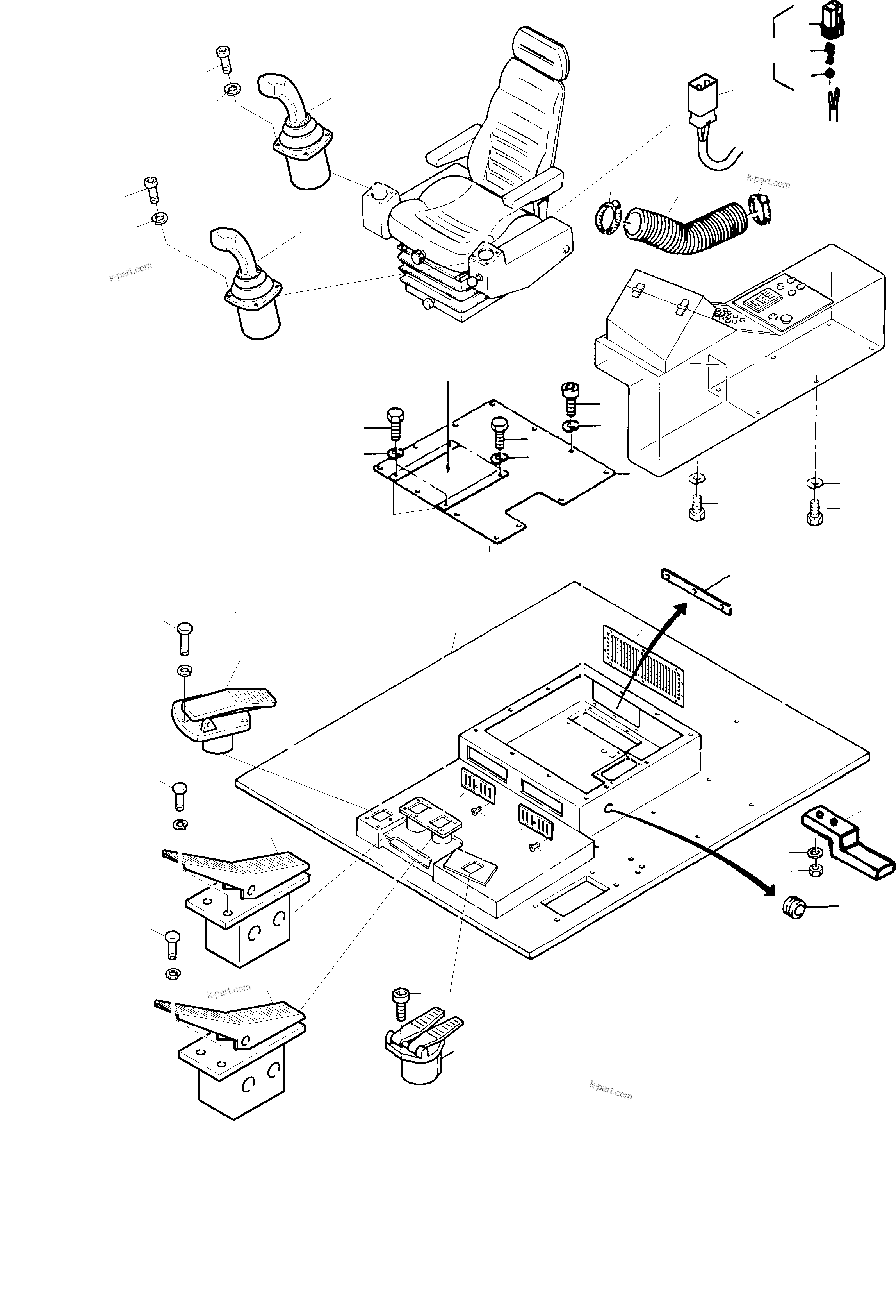 Komatsu parts book diagram for PC3000-1 S/N 06209: OPERATOR'S STAND