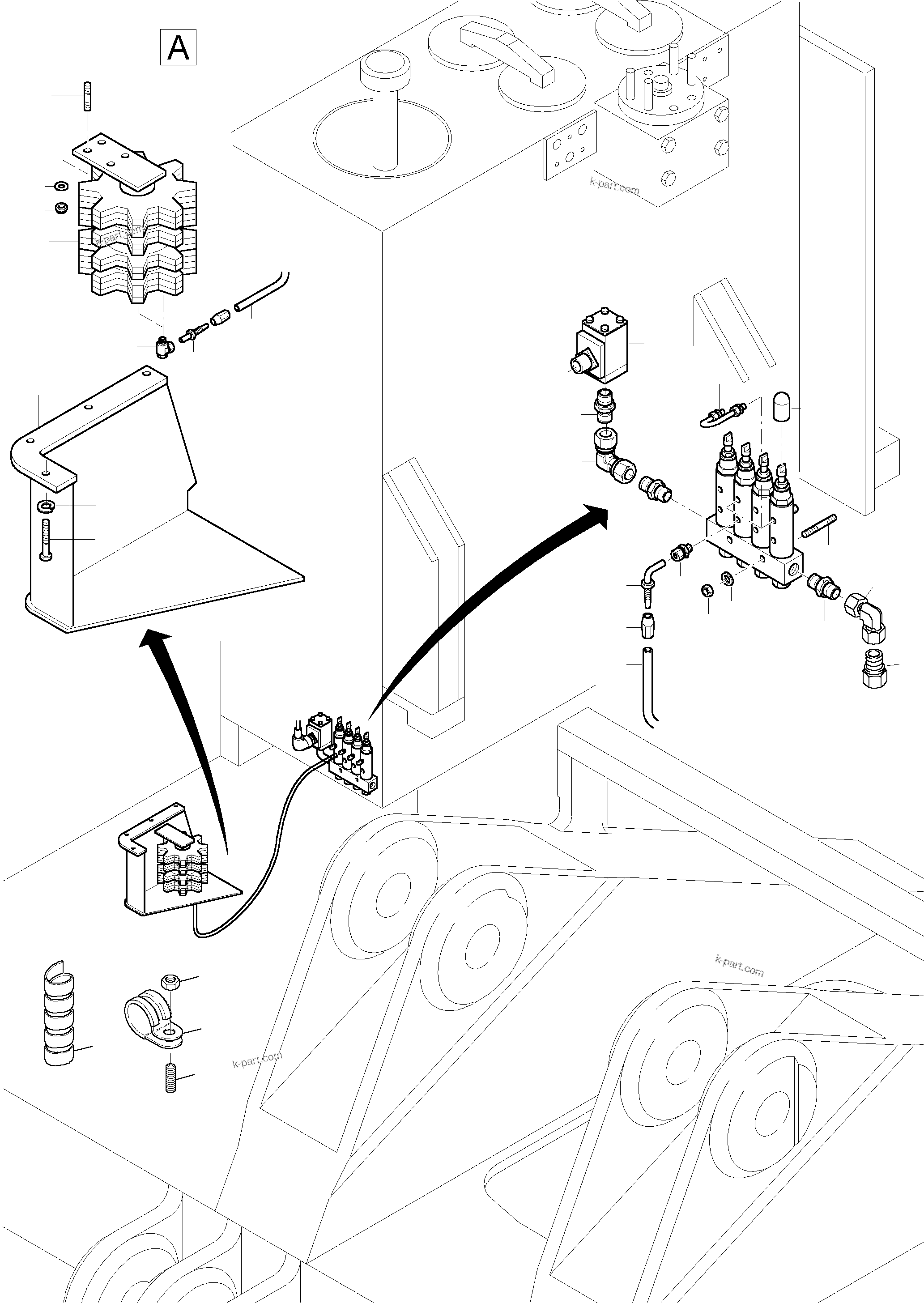 Komatsu parts book diagram for PC3000-1 S/N 06209: GEAR GREASING BY PINION