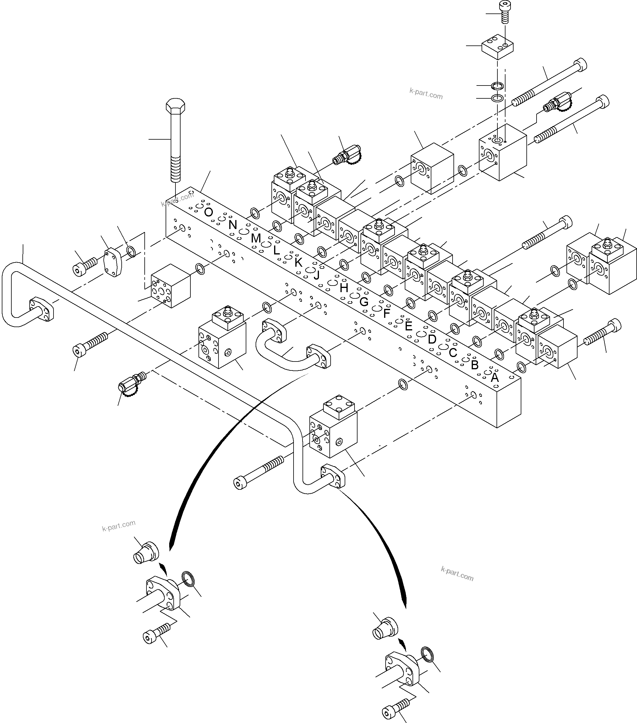 Komatsu parts book diagram for PC3000-1 S/N 06209: MANIFOLD