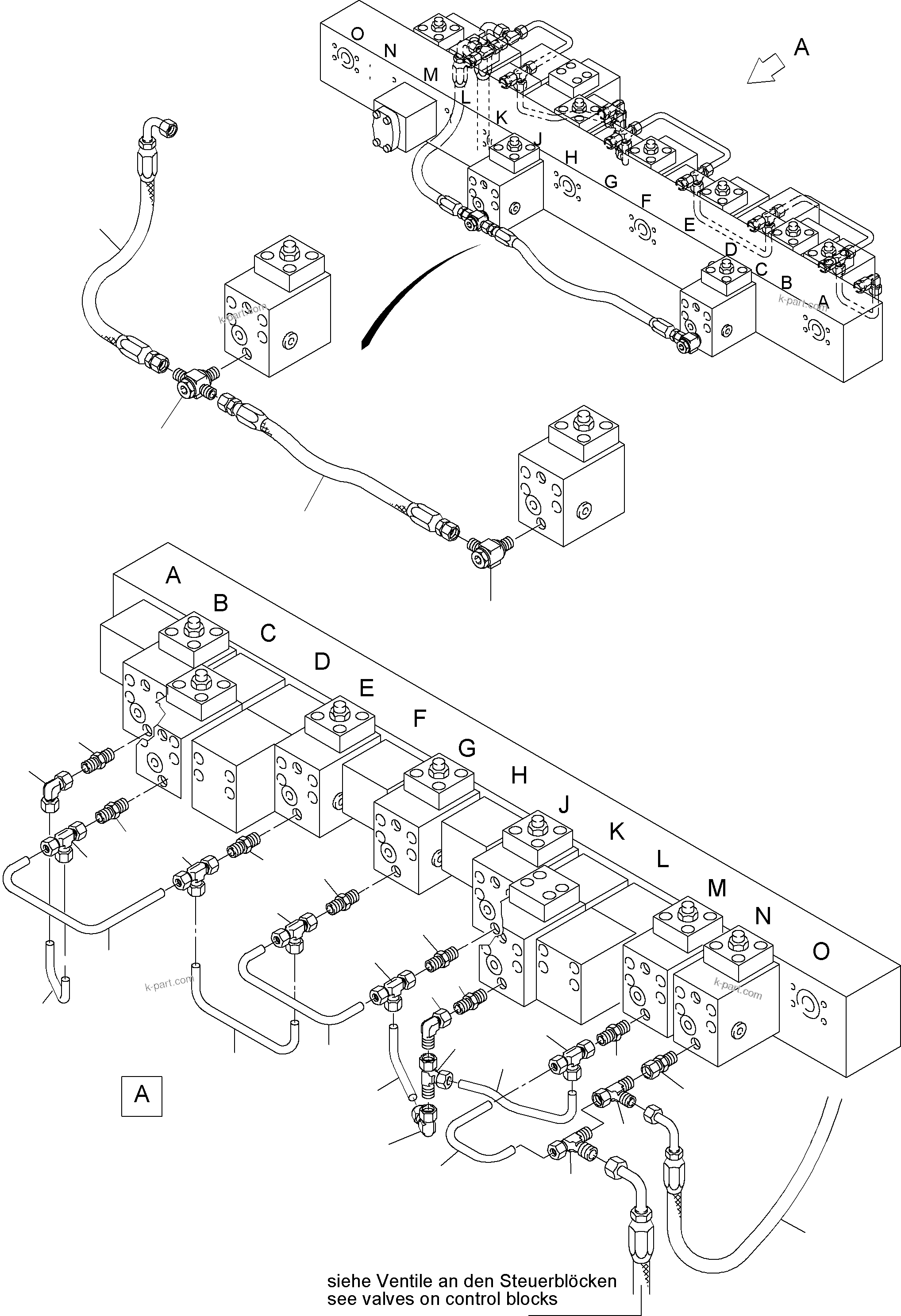 Komatsu parts book diagram for PC3000-1 S/N 06209: MANIFOLD