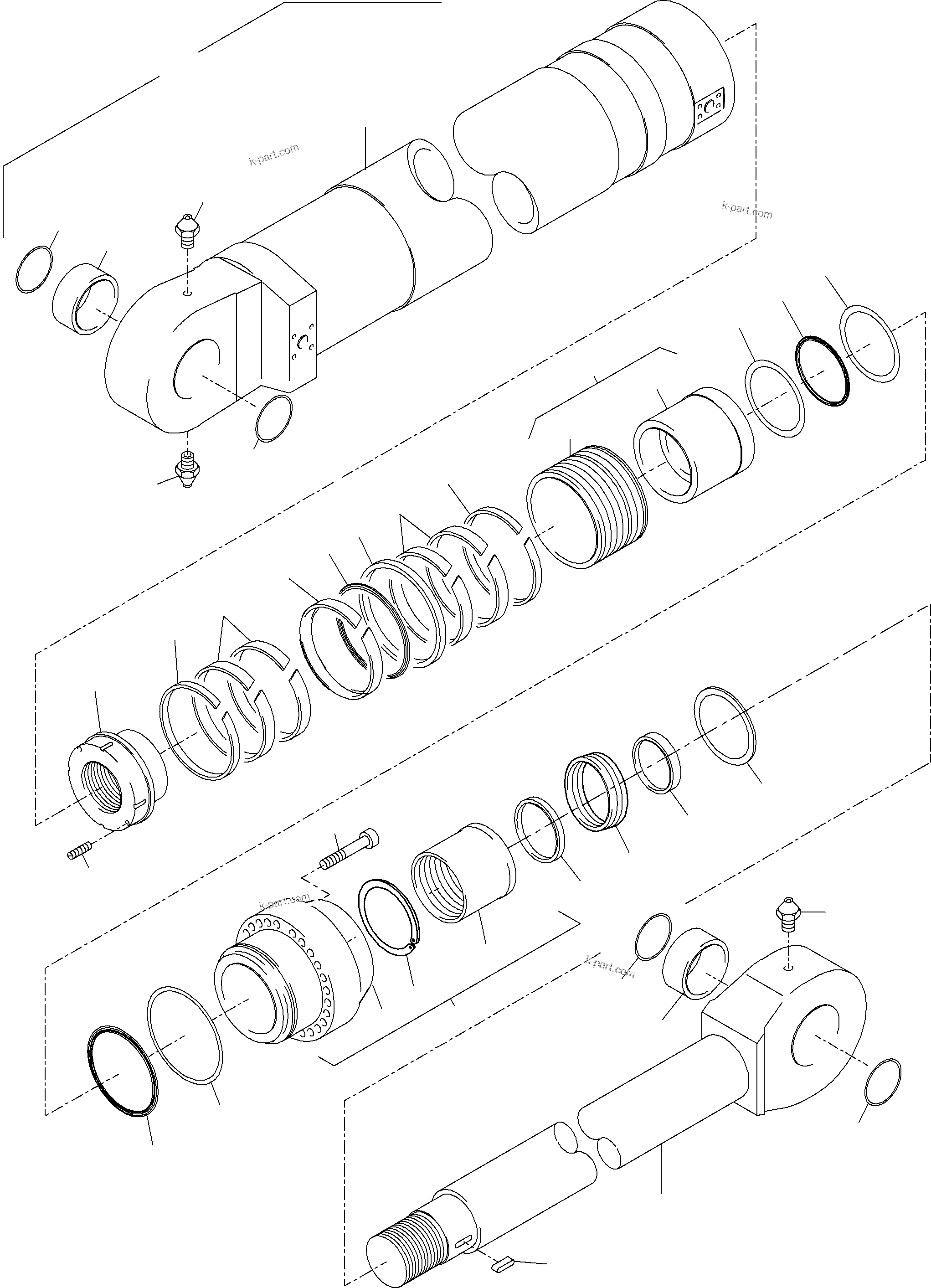Komatsu parts book diagram for PC3000-1 S/N 06209: HYDR.-CYLINDER
