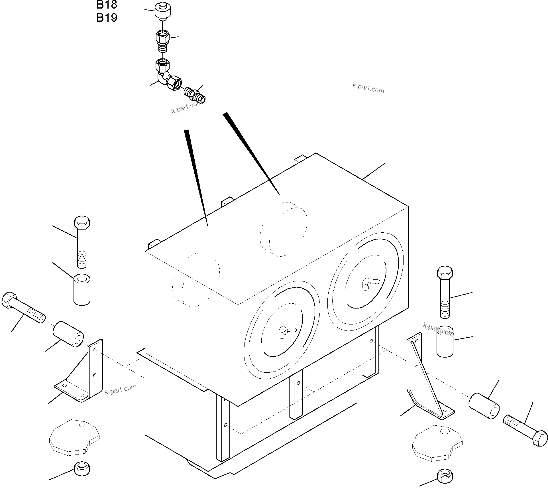 Komatsu parts book diagram for PC3000-1 S/N 06211: INSTALLATION - AIR CLEANER