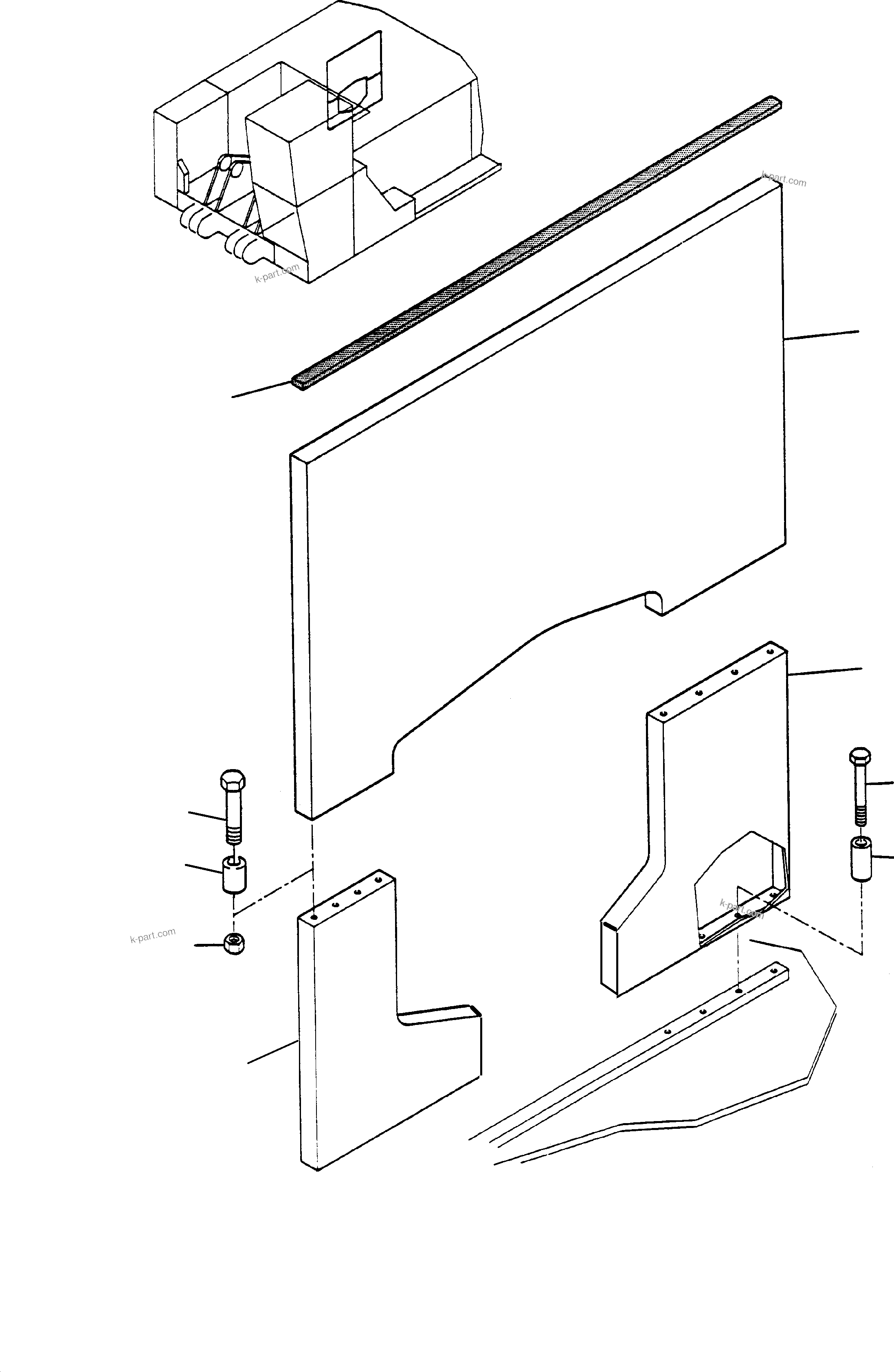 Komatsu parts book diagram for PC3000-1 S/N 06211: FIRE WALL