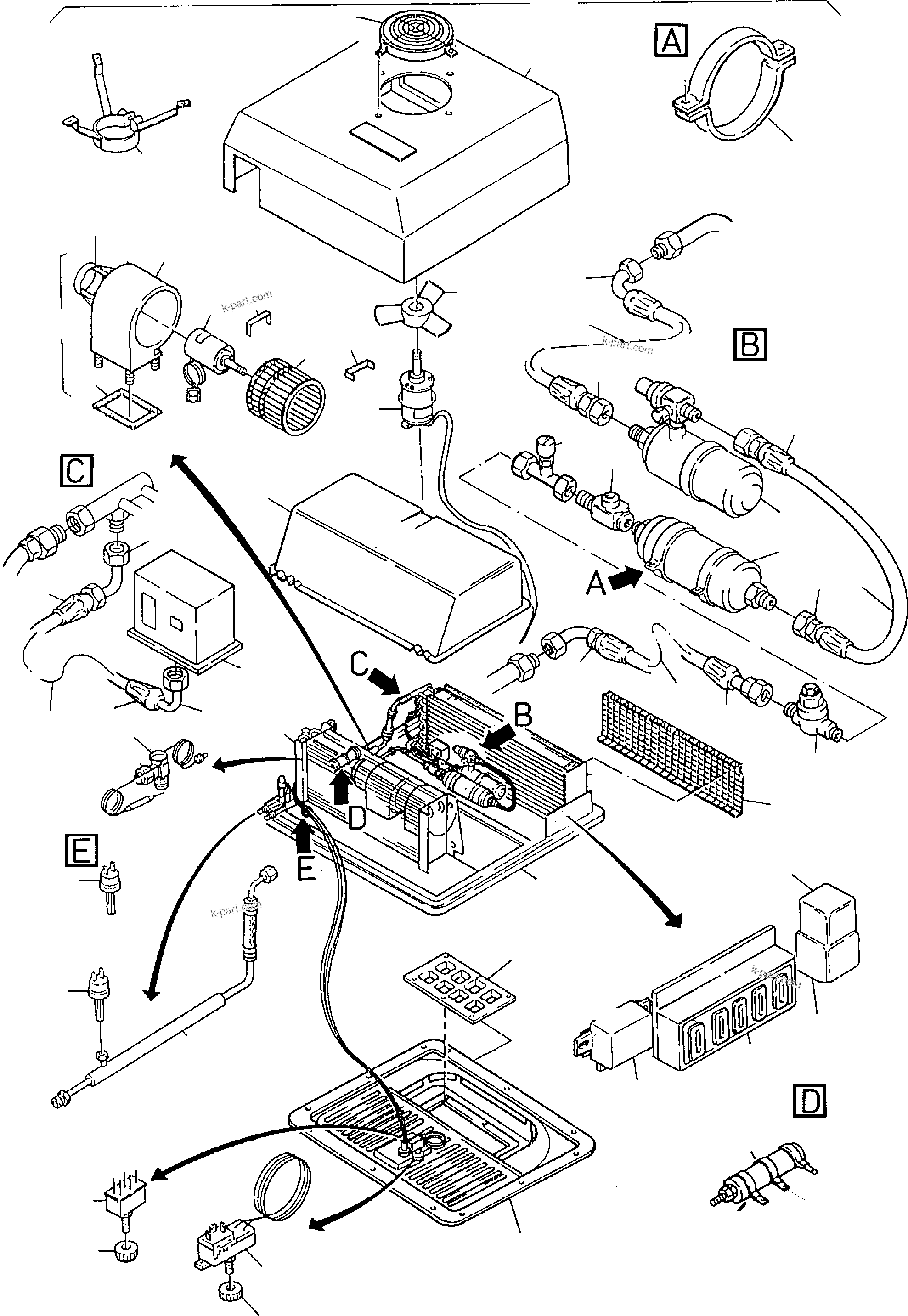Komatsu parts book diagram for PC3000-1 S/N 06211: AIR CONDITIONING UNIT