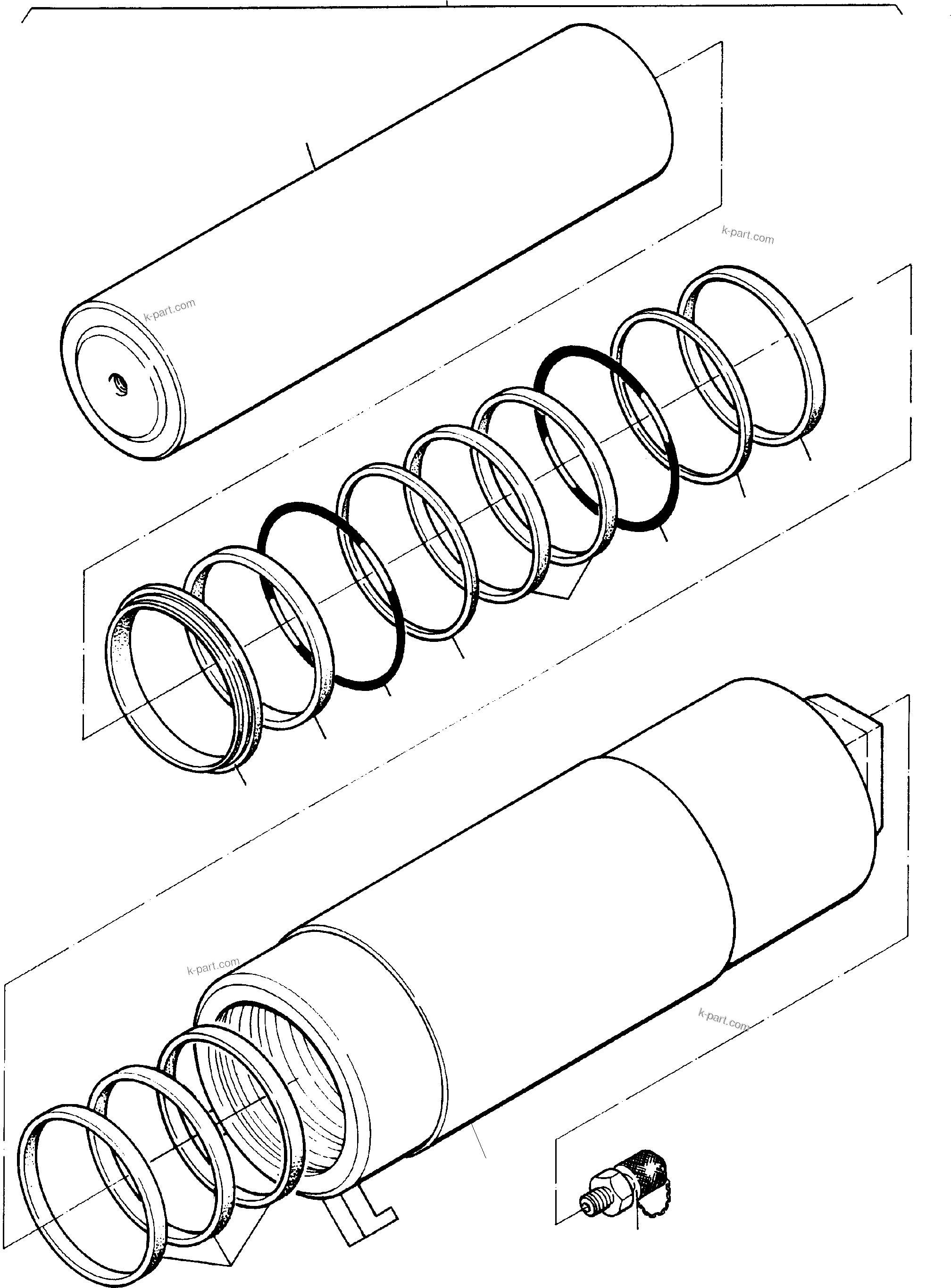 Komatsu parts book diagram for PC3000-1 S/N 06211: HYDRAULIC TENSIONER