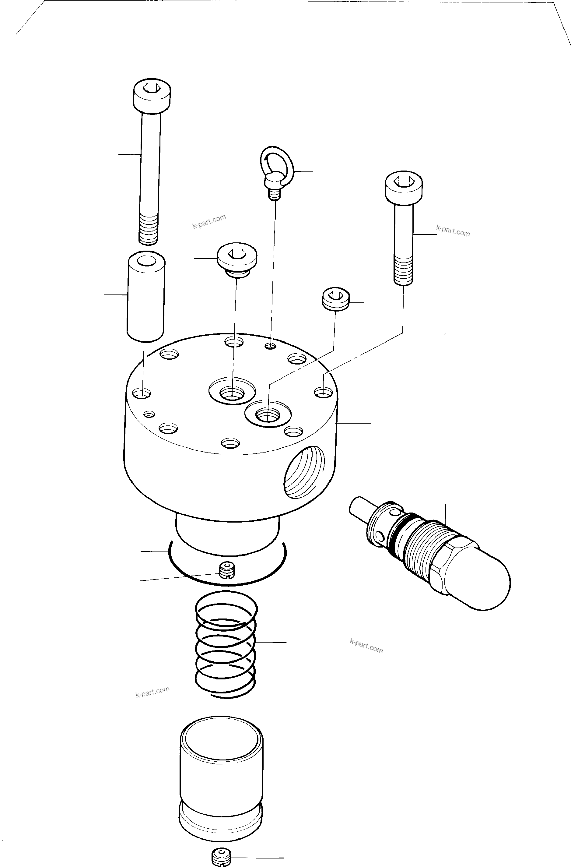 Komatsu parts book diagram for PC3000-1 S/N 06211: PRESSURE RELIEF VALVE,PRE-CONTROLLED
