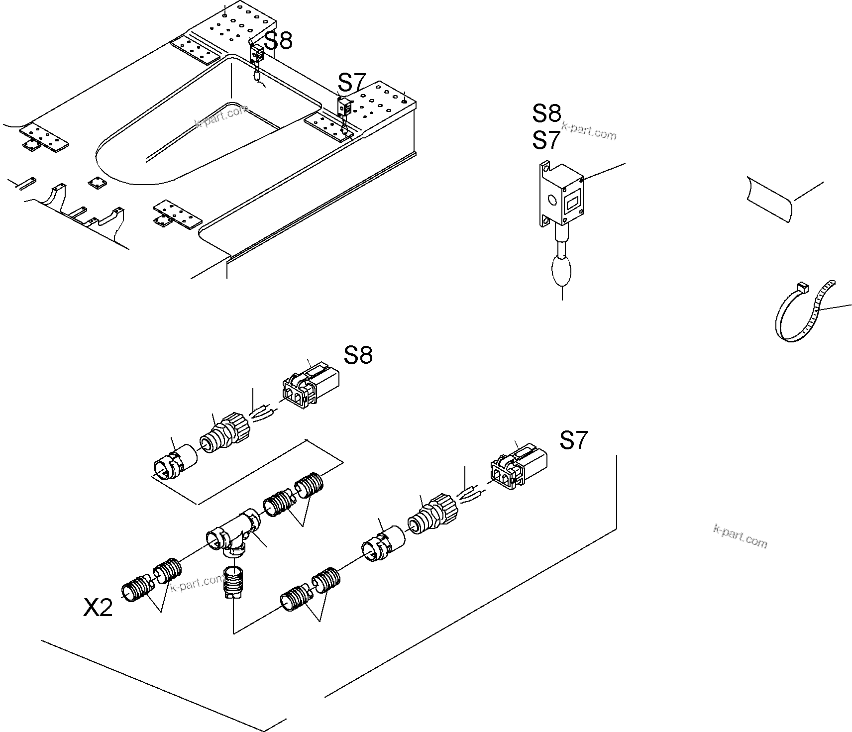 Komatsu parts book diagram for PC3000-1 S/N 06211: WARNING SYSTEM ASSY.