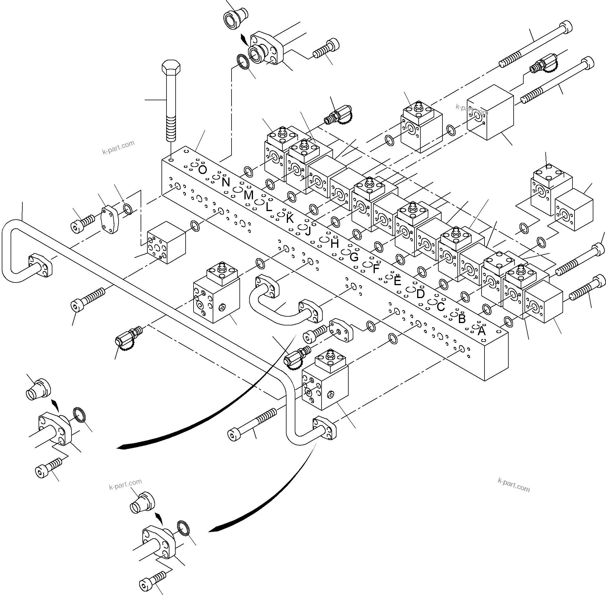 Komatsu parts book diagram for PC3000-1 S/N 06211: MANIFOLD