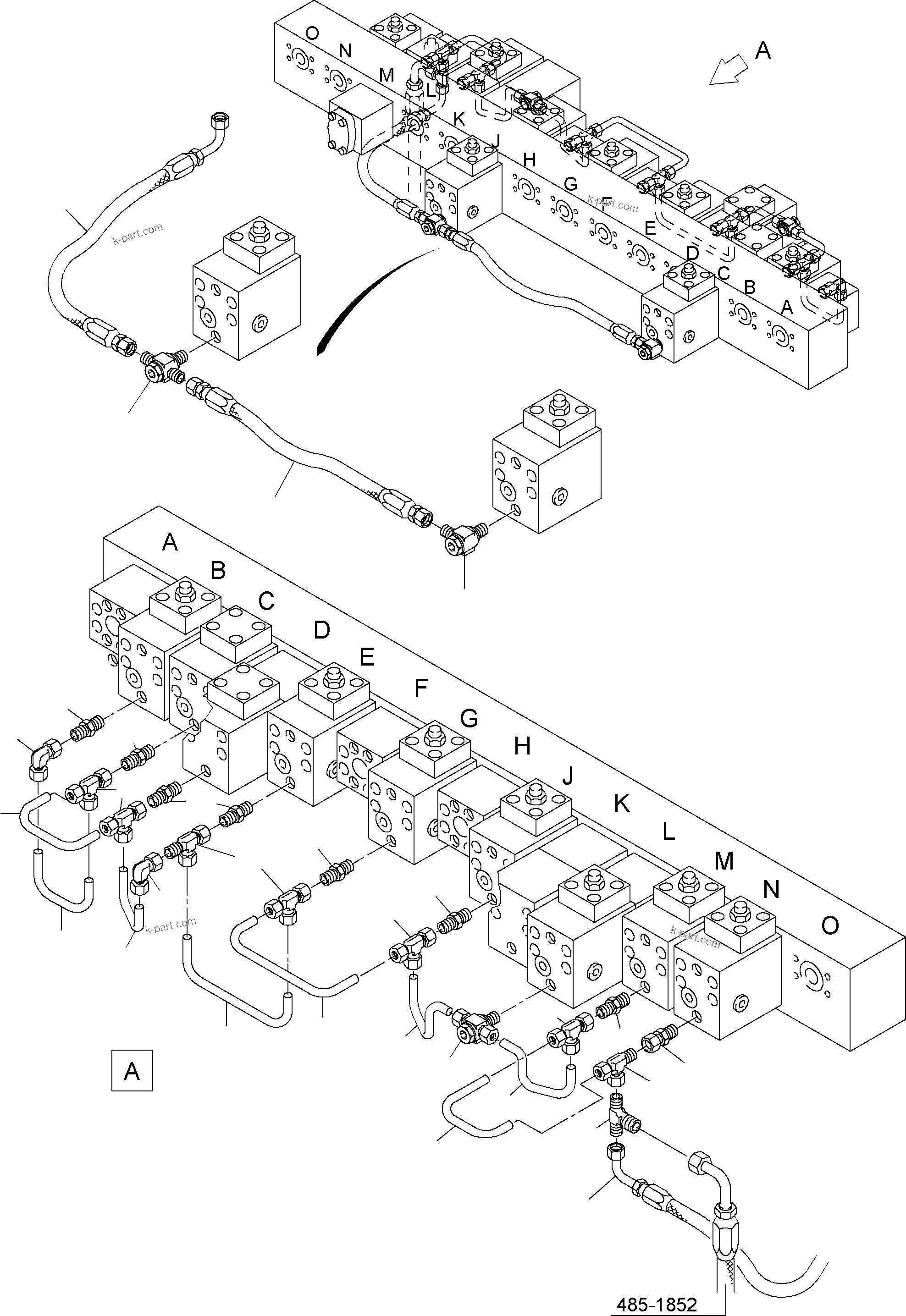 Komatsu parts book diagram for PC3000-1 S/N 06211: MANIFOLD