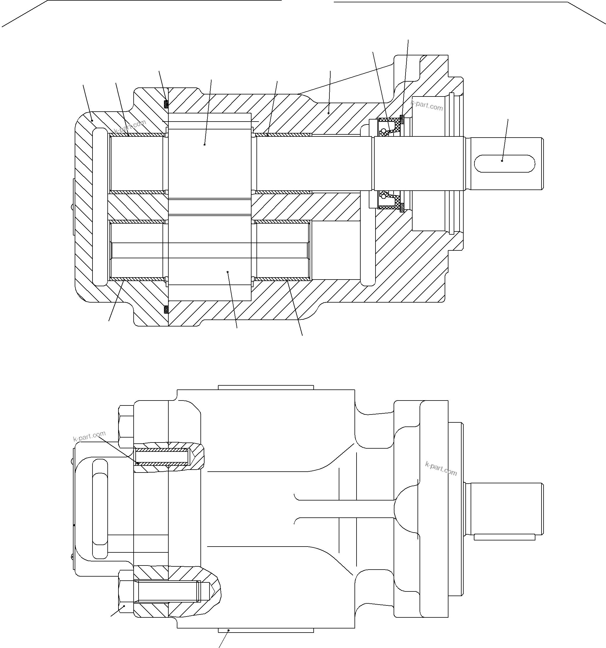 Komatsu parts book diagram for PC3000-6 S/N 06217: GEAR PUMP UNIT