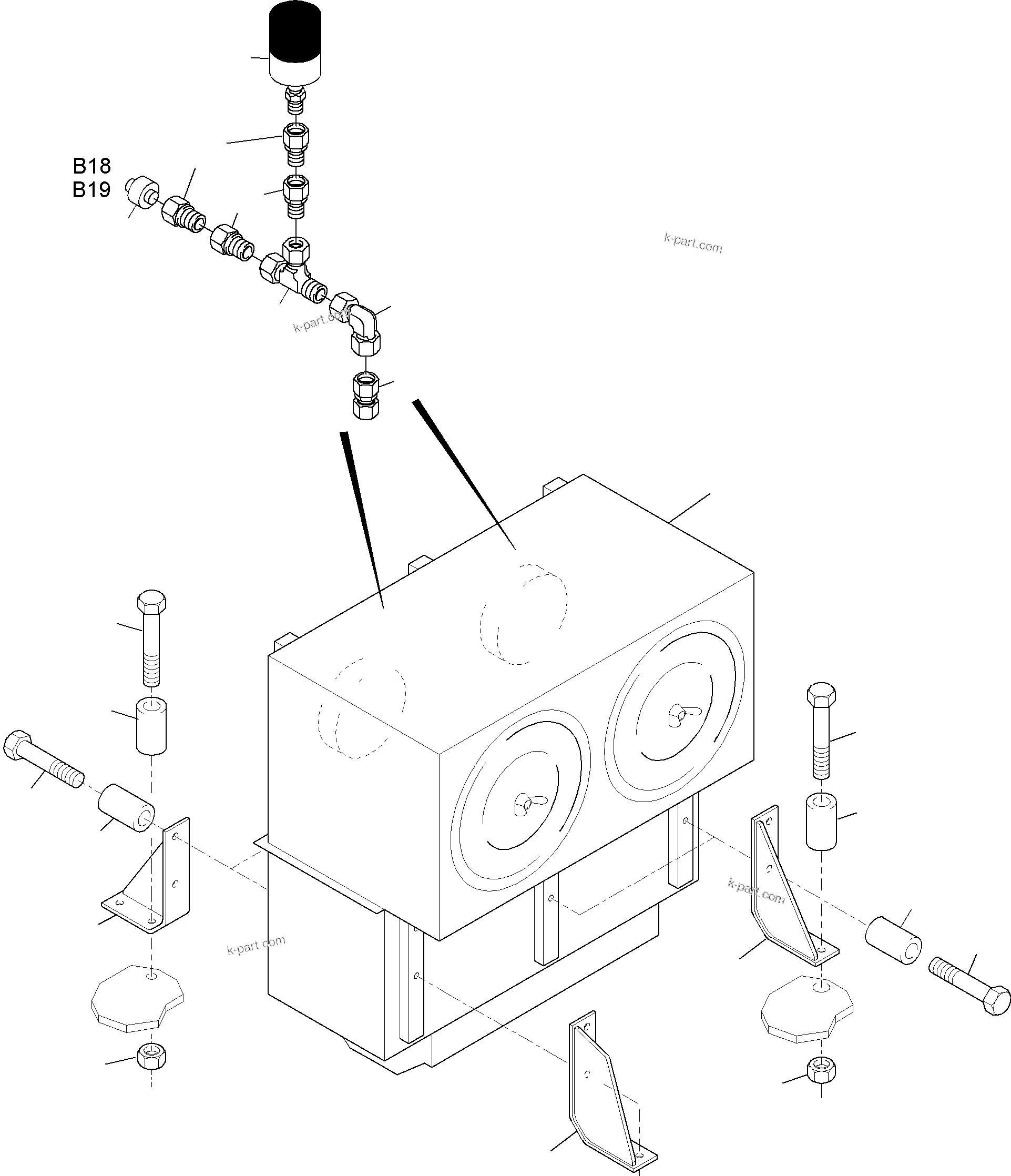 Komatsu parts book diagram for PC3000-6 S/N 06217: INSTALLATION - AIR CLEANER