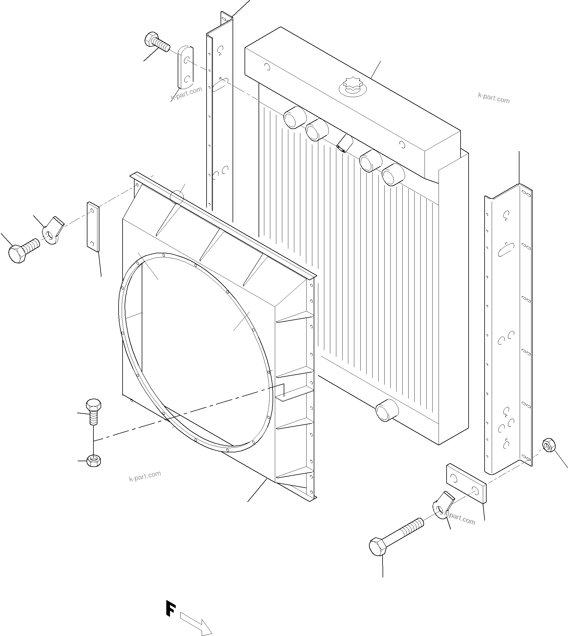 Komatsu parts book diagram for PC3000-6 S/N 06217: RADIATOR ARR.