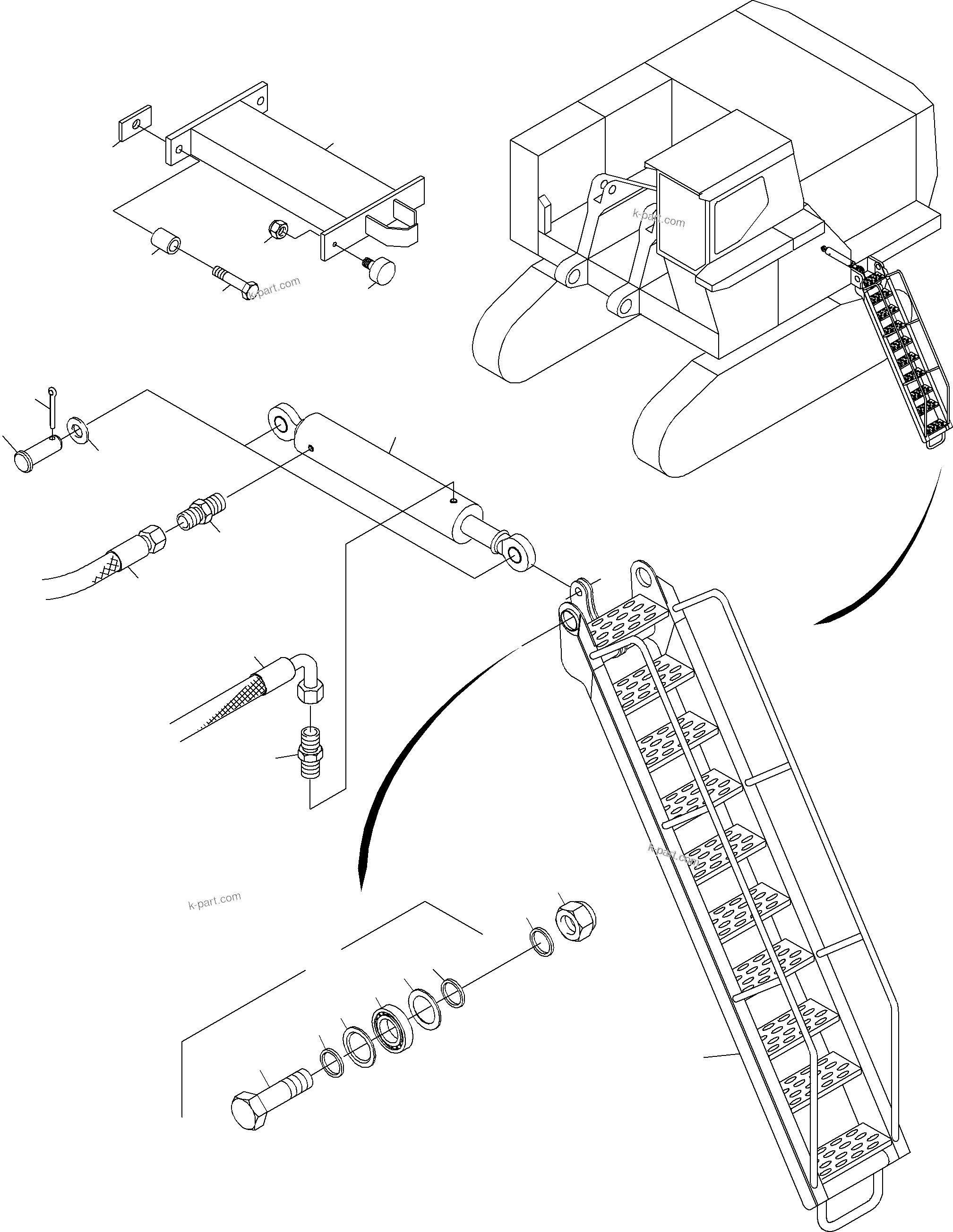 Komatsu parts book diagram for PC3000-6 S/N 06217: STEPS