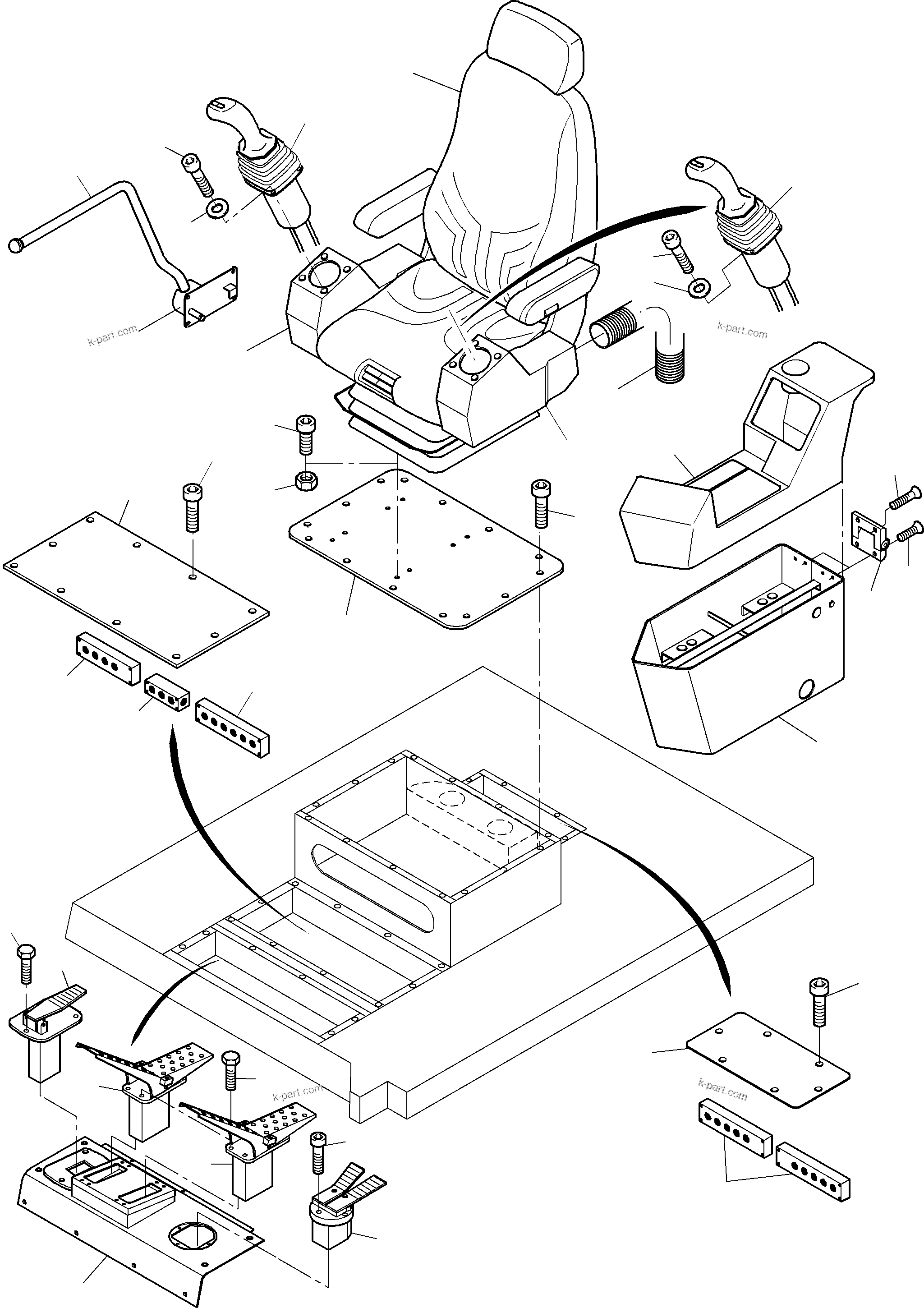 Komatsu parts book diagram for PC3000-6 S/N 06217: OPERATOR'S STAND