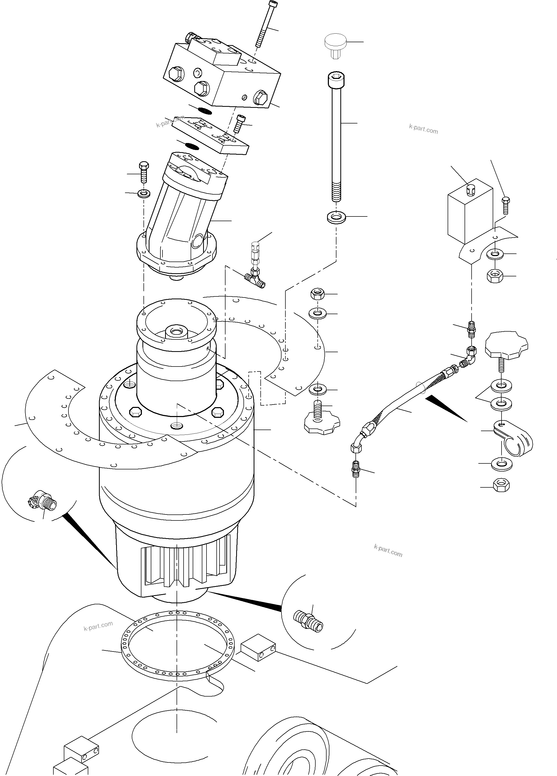Komatsu parts book diagram for PC3000-6 S/N 06217: SLEW GEAR ARR.