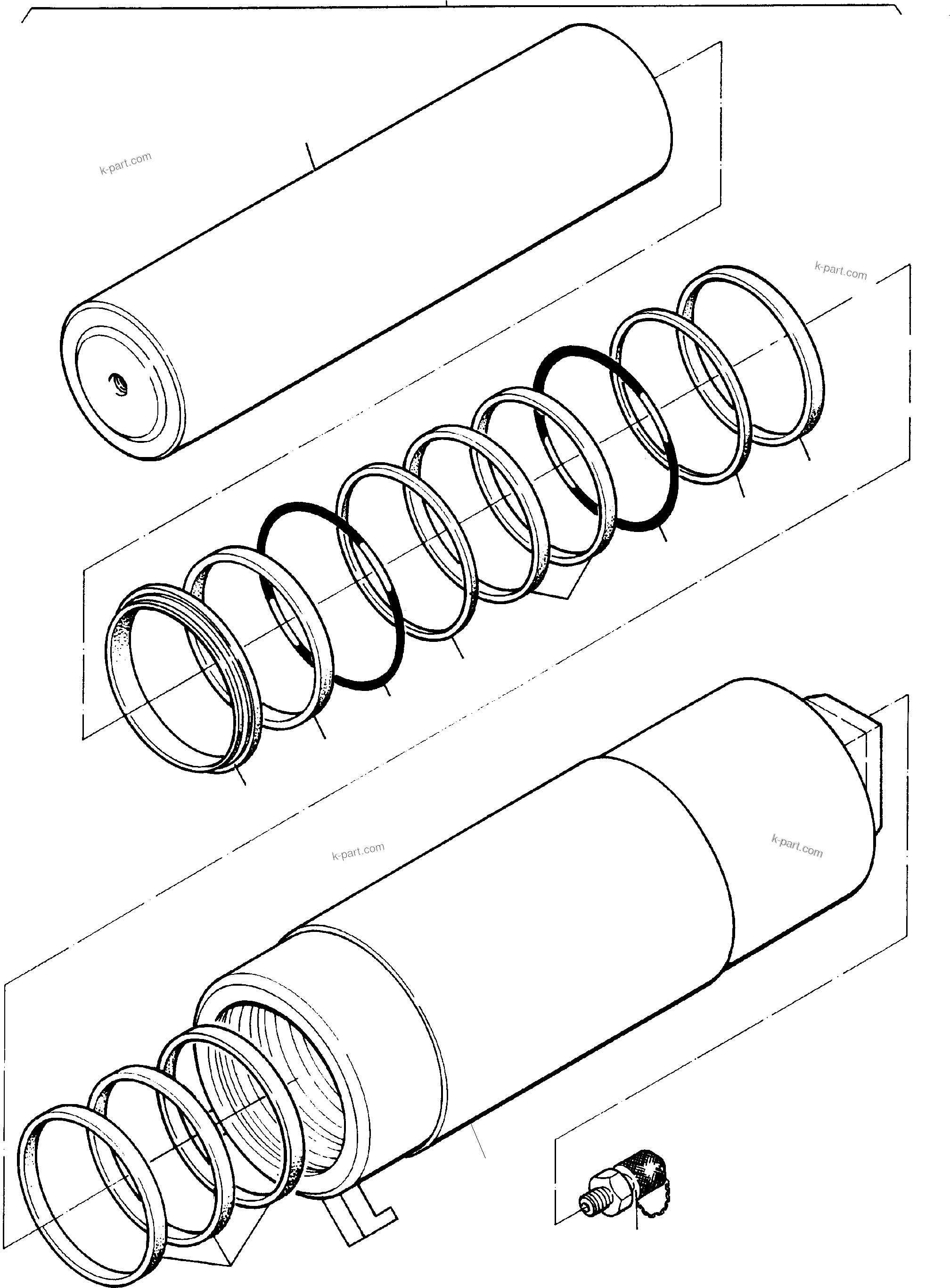 Komatsu parts book diagram for PC3000-6 S/N 06232: HYDRAULIC TENSIONER