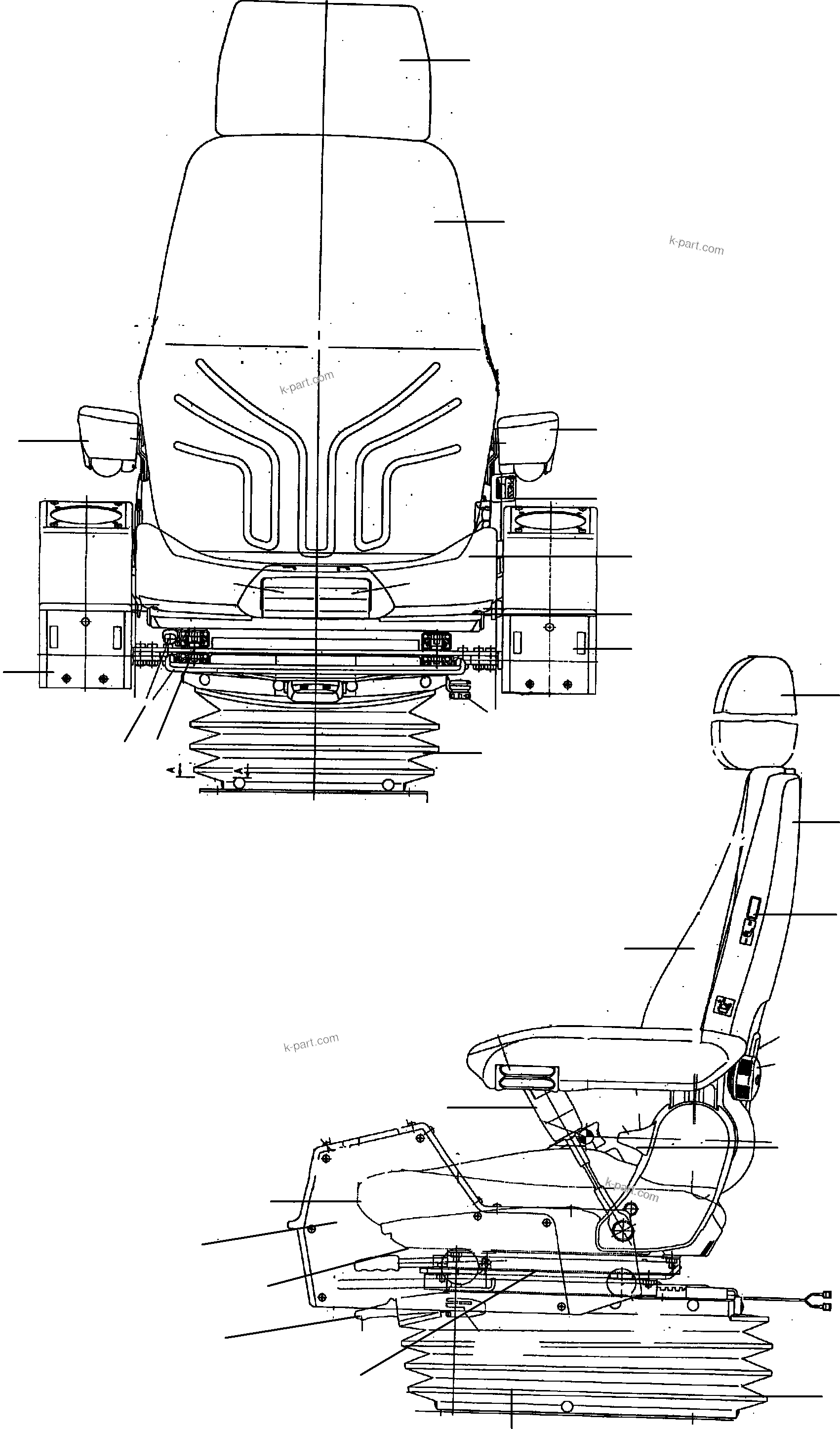 Komatsu parts book diagram for PC3000-6 S/N 06232: OPERATOR'S SEAT