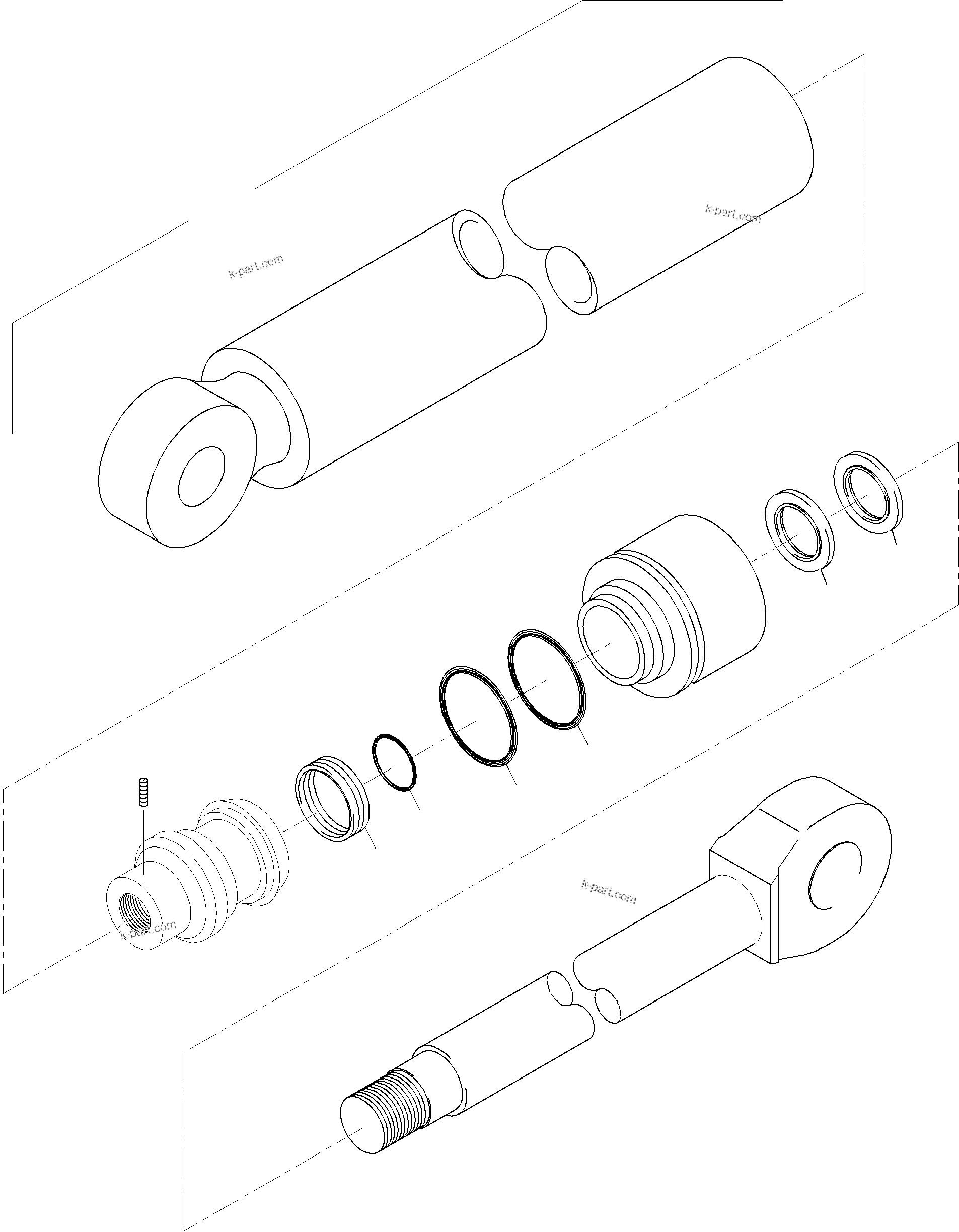 Komatsu parts book diagram for PC3000-6 S/N 06232: HYDRAULIC CYLINDER