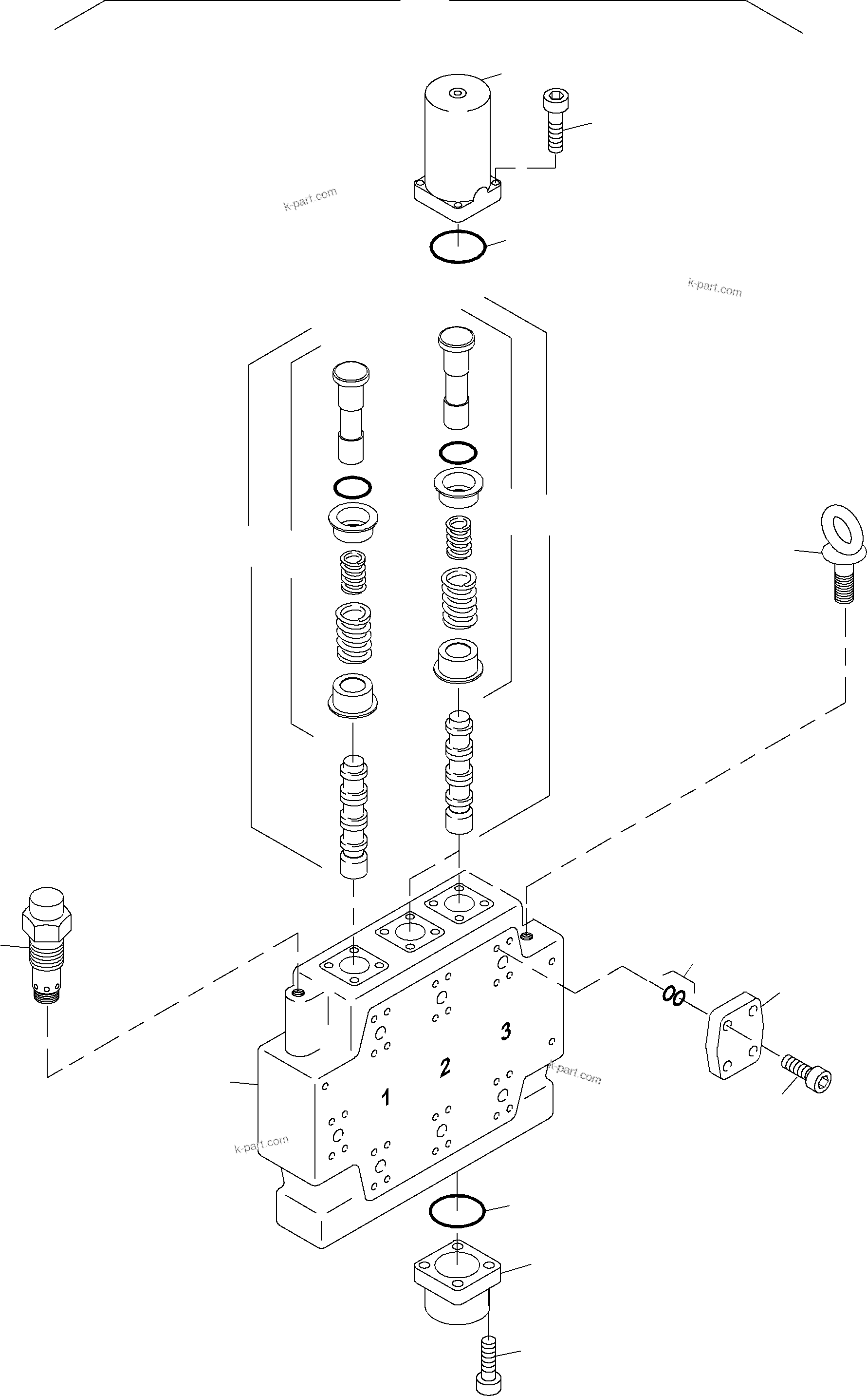 Komatsu parts book diagram for PC3000-6 S/N 06232: CONTROL BLOCK