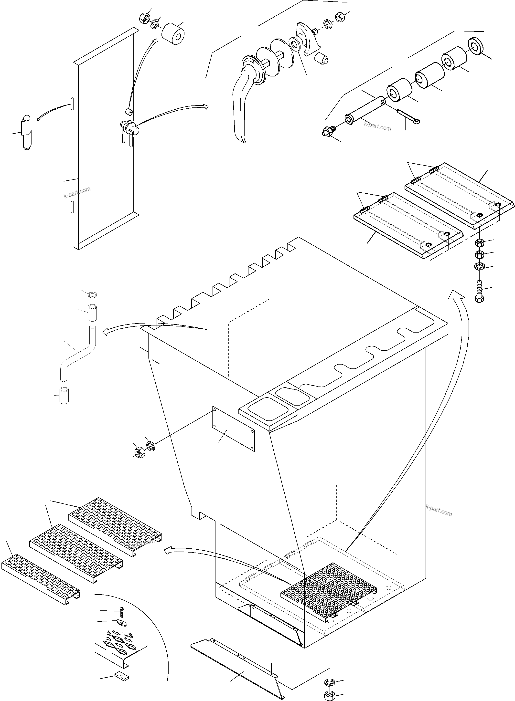 Komatsu parts book diagram for PC3000-6 S/N 06232: CAB SUPPORT