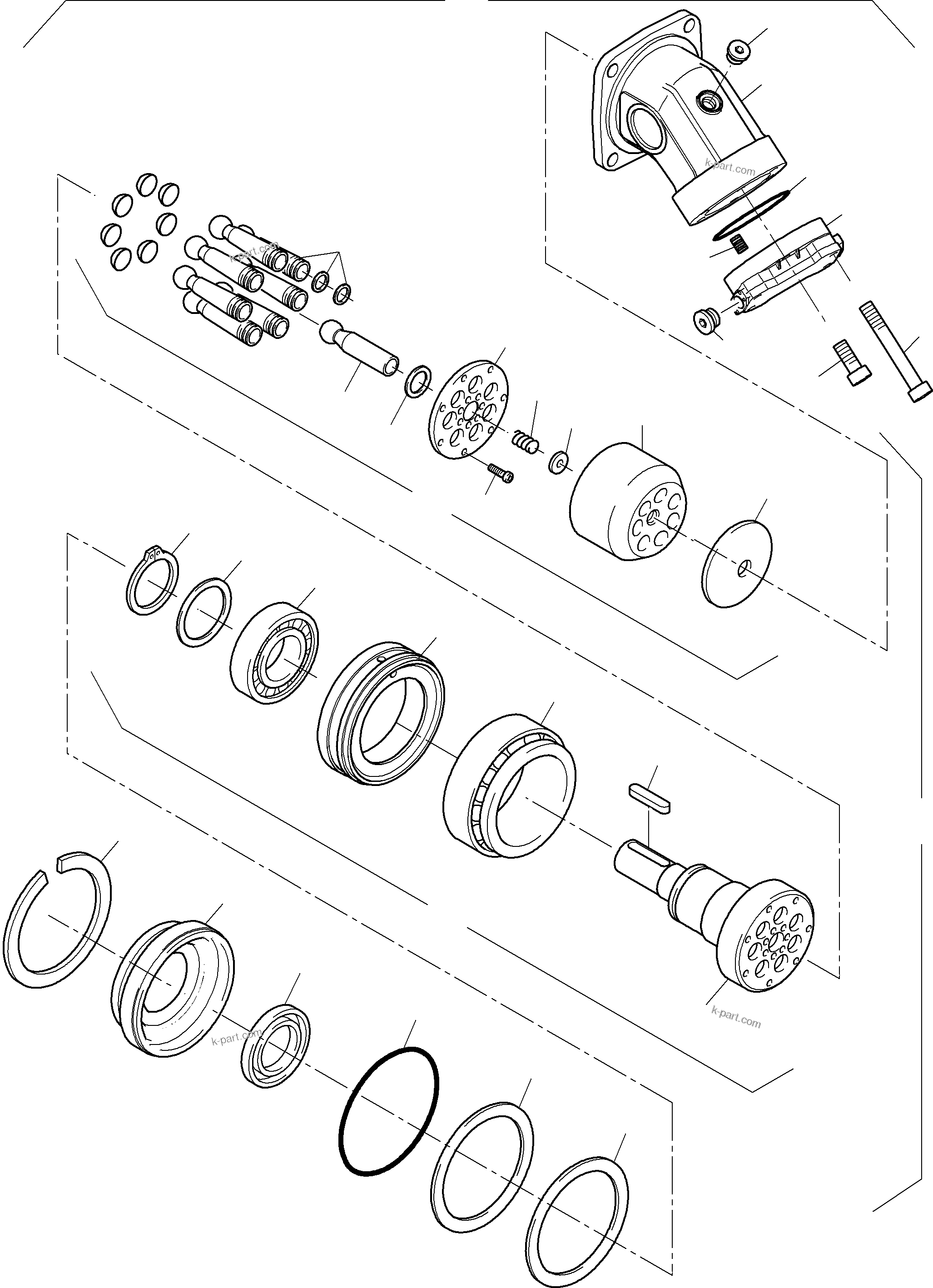 Komatsu parts book diagram for PC3000-6 S/N 06232: HYDR.-MOTOR