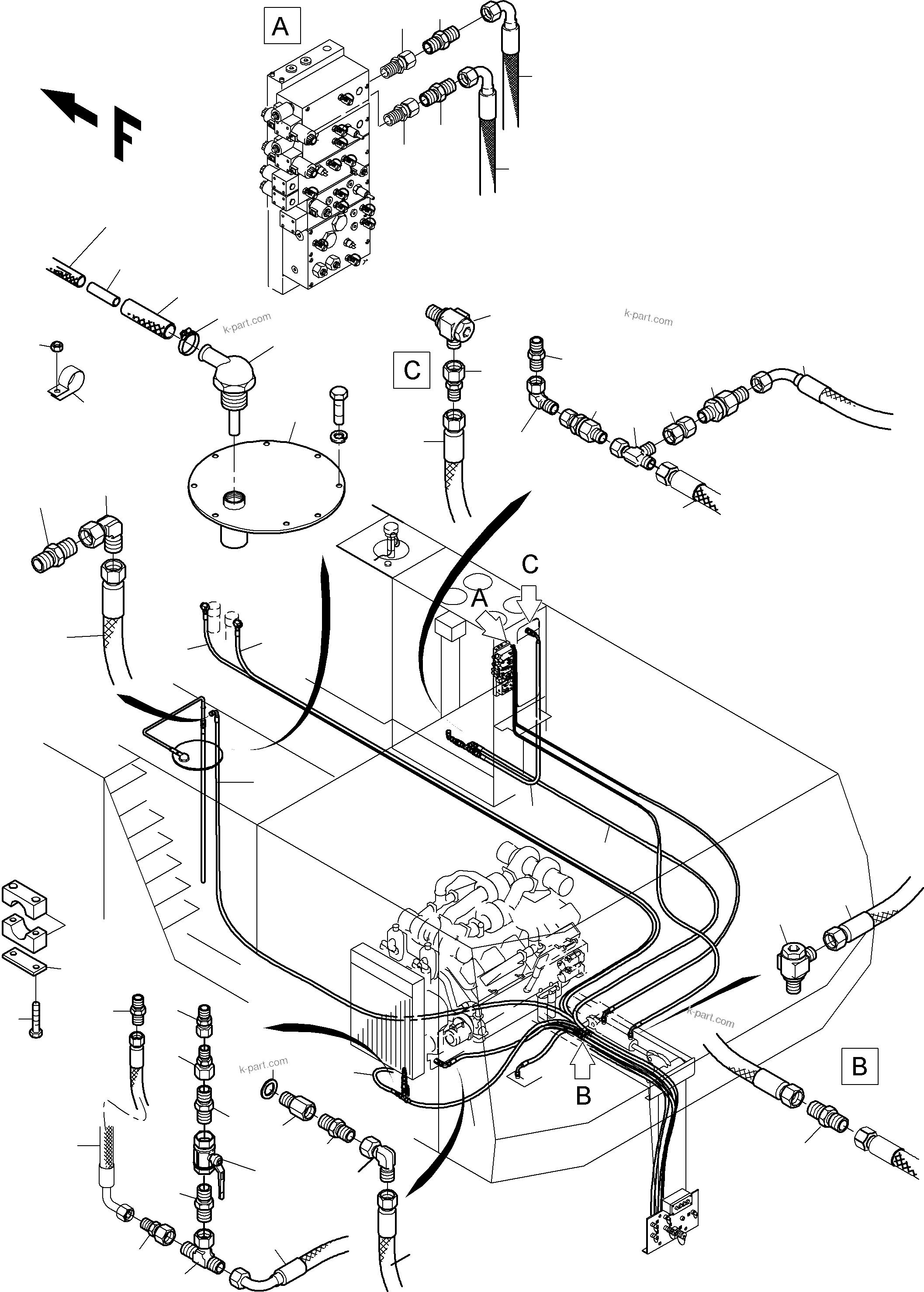 Komatsu parts book diagram for PC3000-6 S/N 06232: REFUELING EQUIPMENT