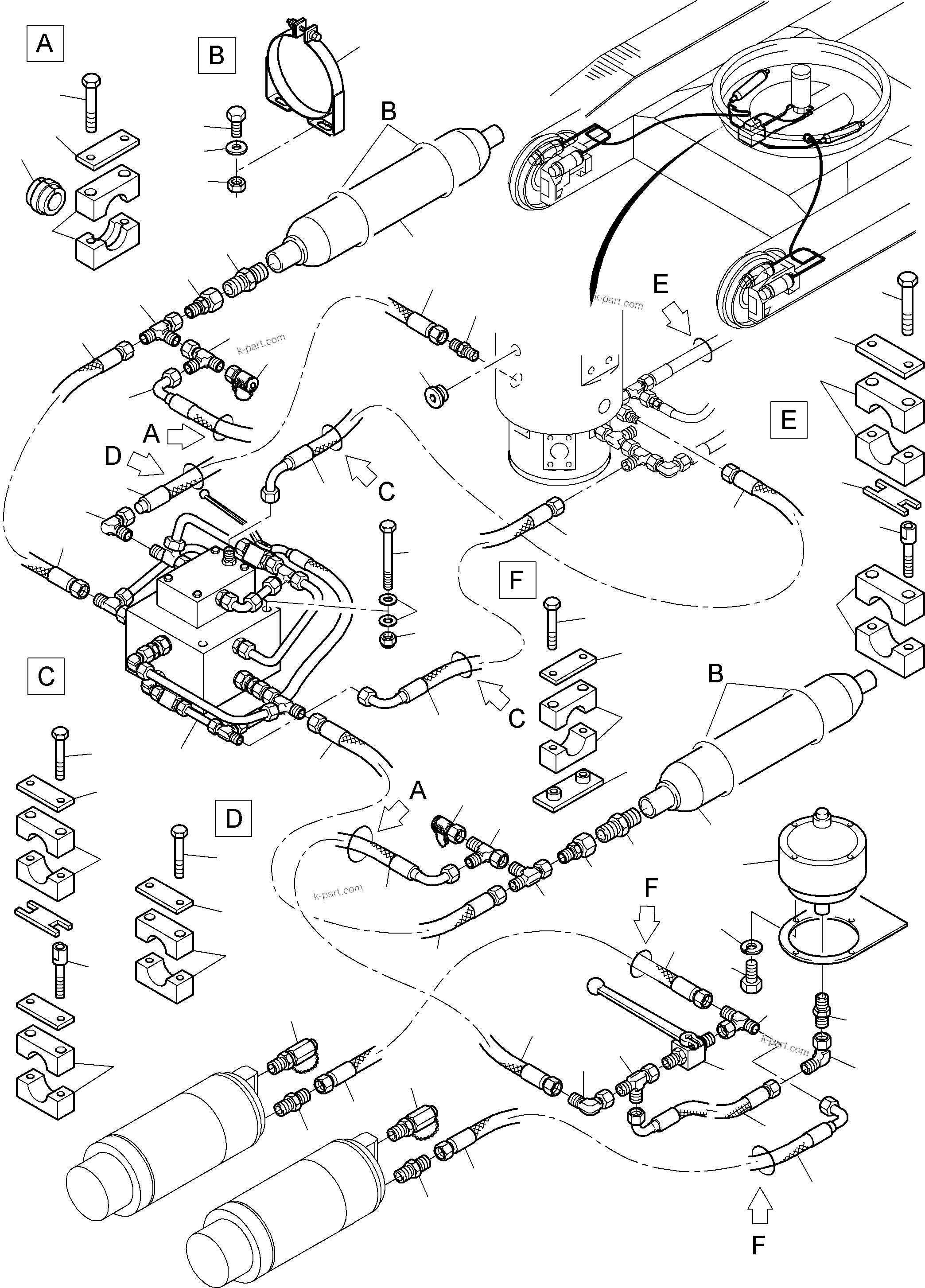 Komatsu parts book diagram for PC3000-6 S/N 06232: TRACK ADJUSTER