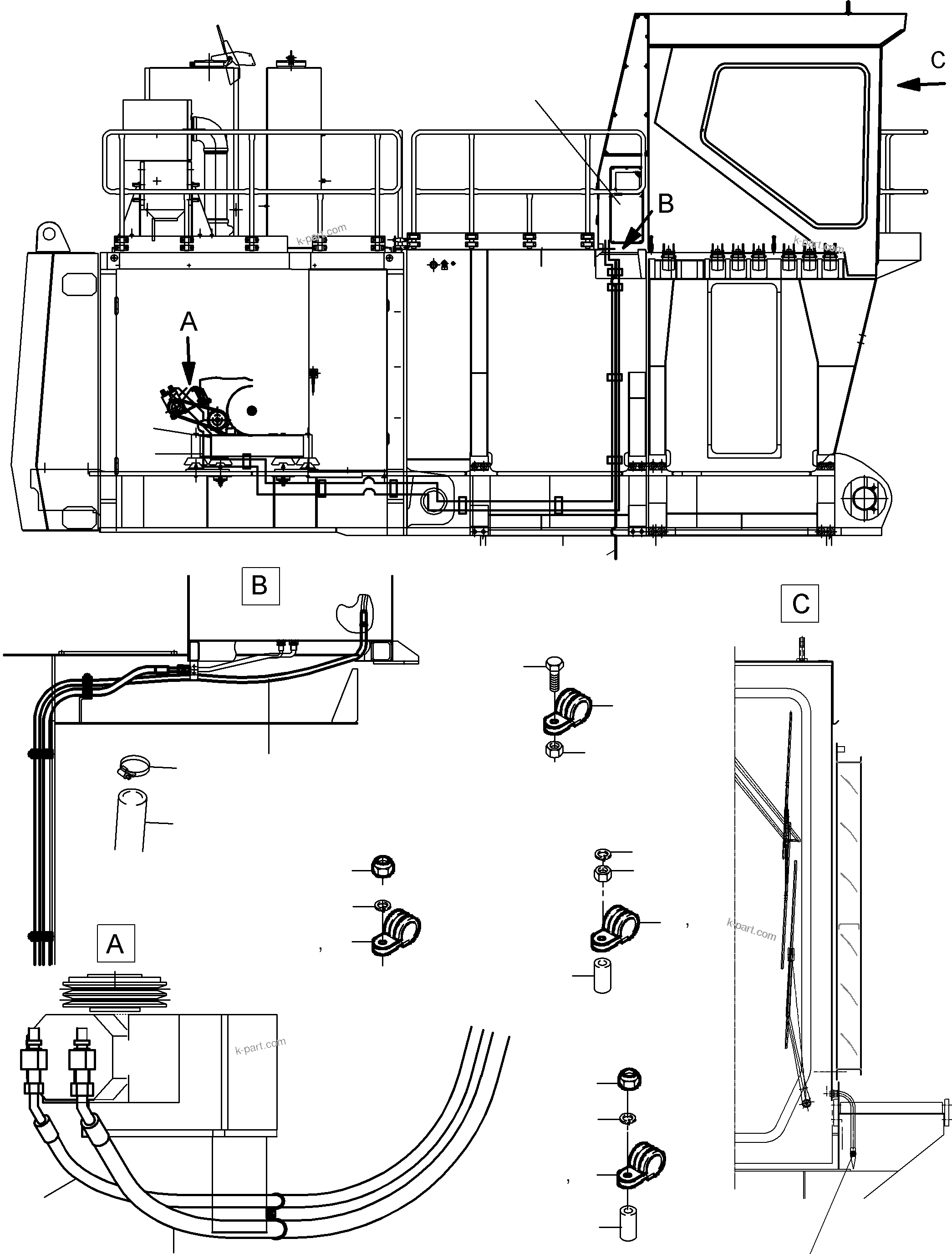 Komatsu parts book diagram for PC3000-6 S/N 06232: AIR CONDITION ARR.