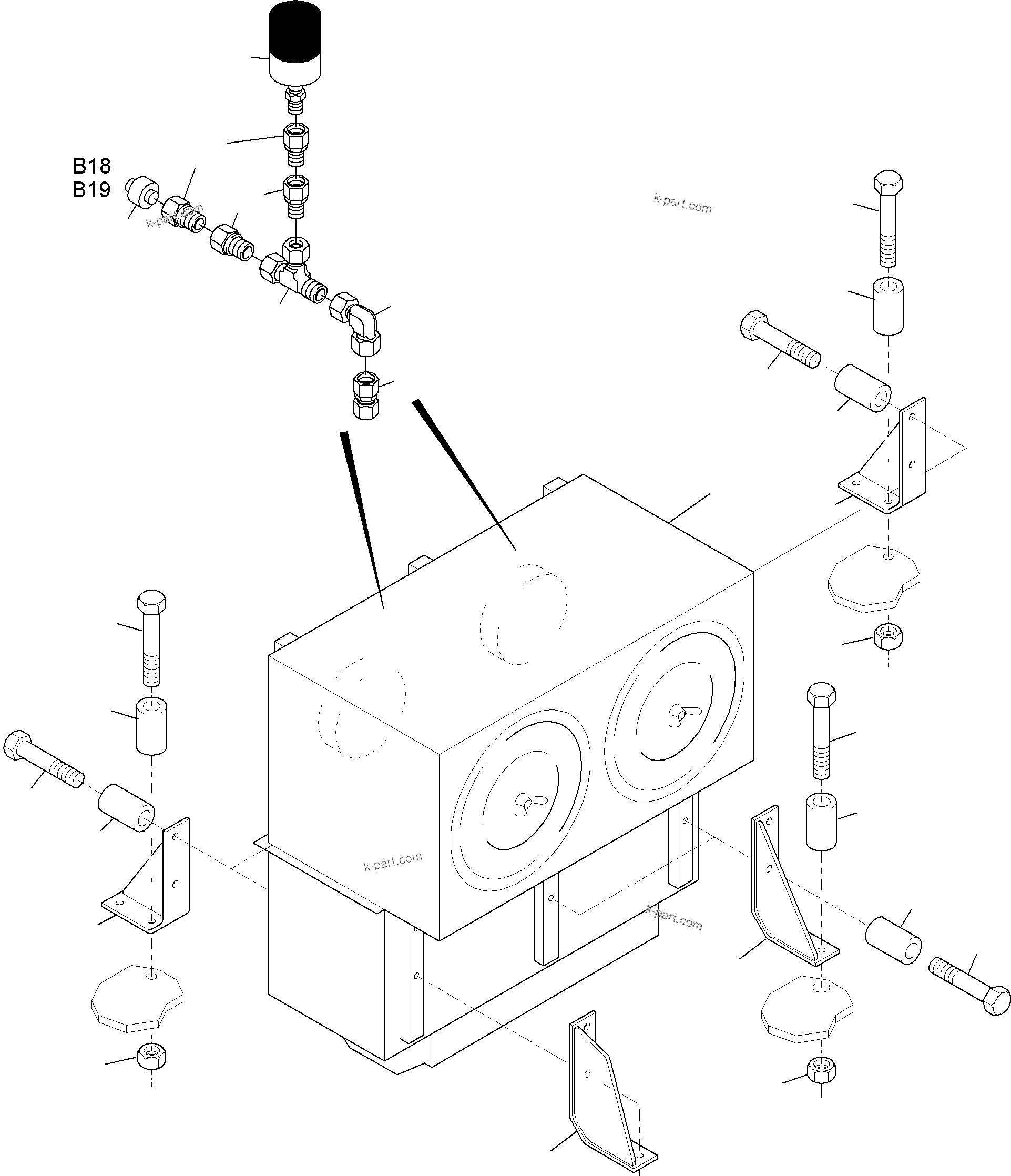 Komatsu parts book diagram for PC3000-6 S/N 06232: INSTALLATION - AIR CLEANER