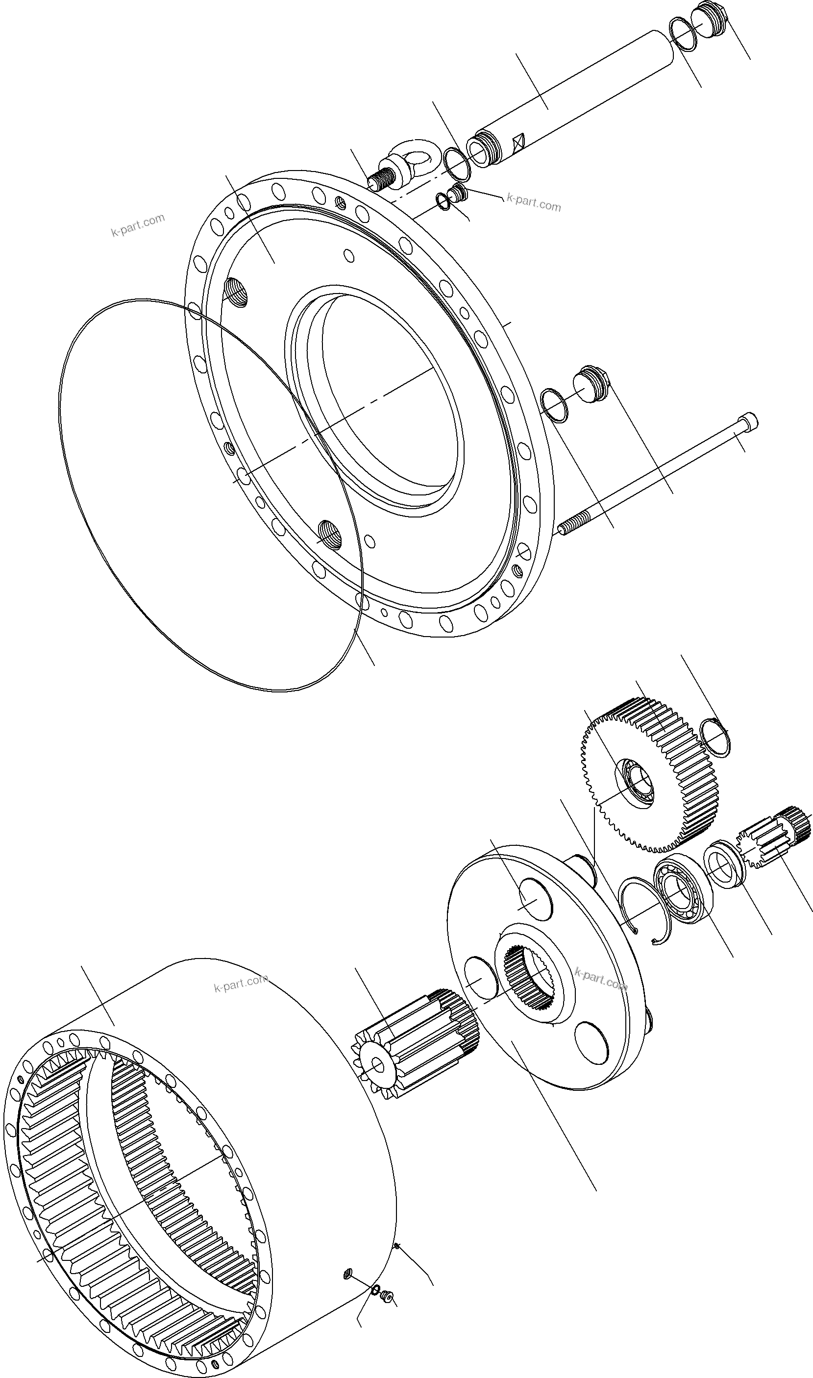 Komatsu parts book diagram for PC3000-6 S/N 06232: SLEW GEAR