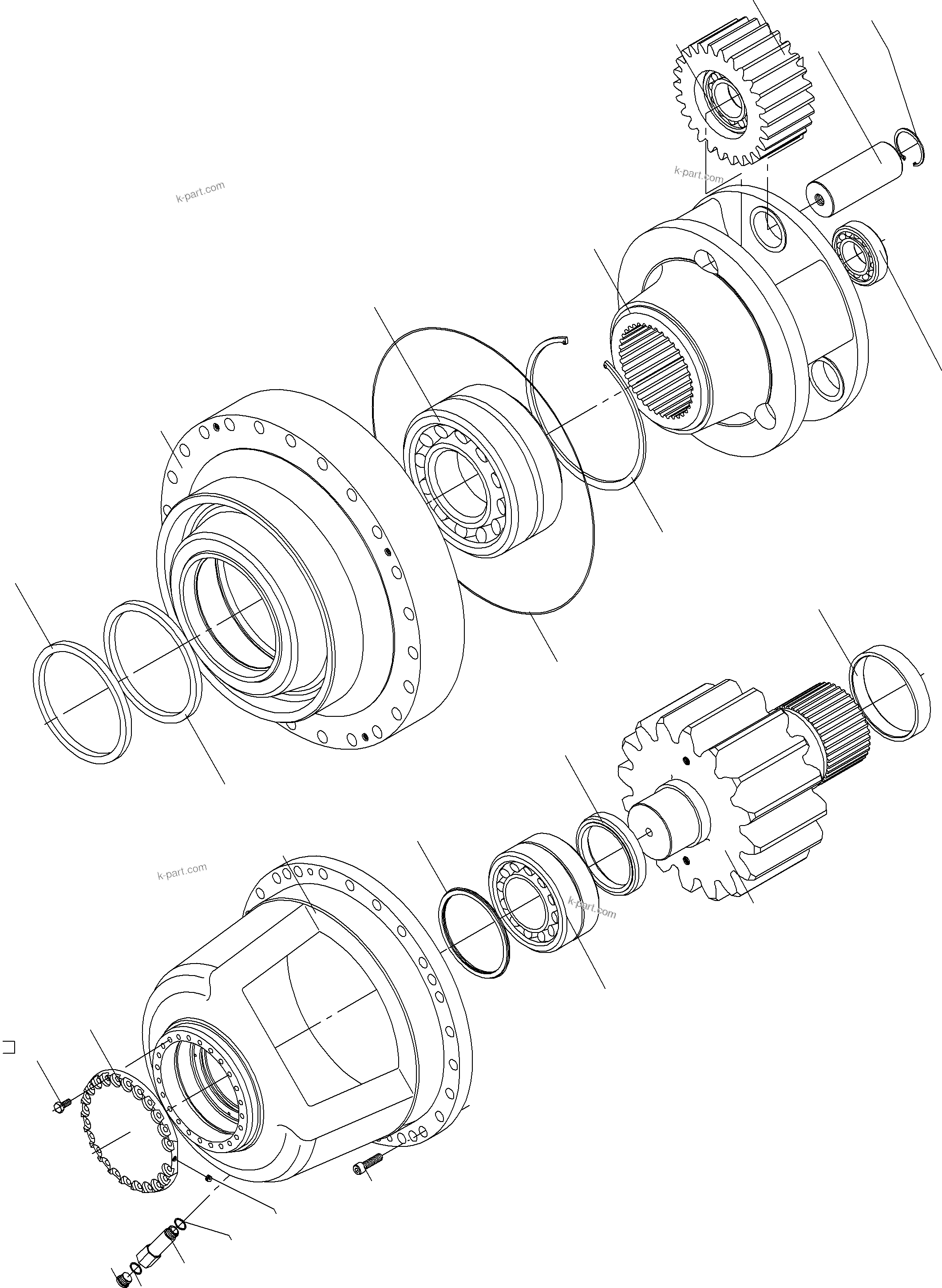 Komatsu parts book diagram for PC3000-6 S/N 06232: SLEW GEAR