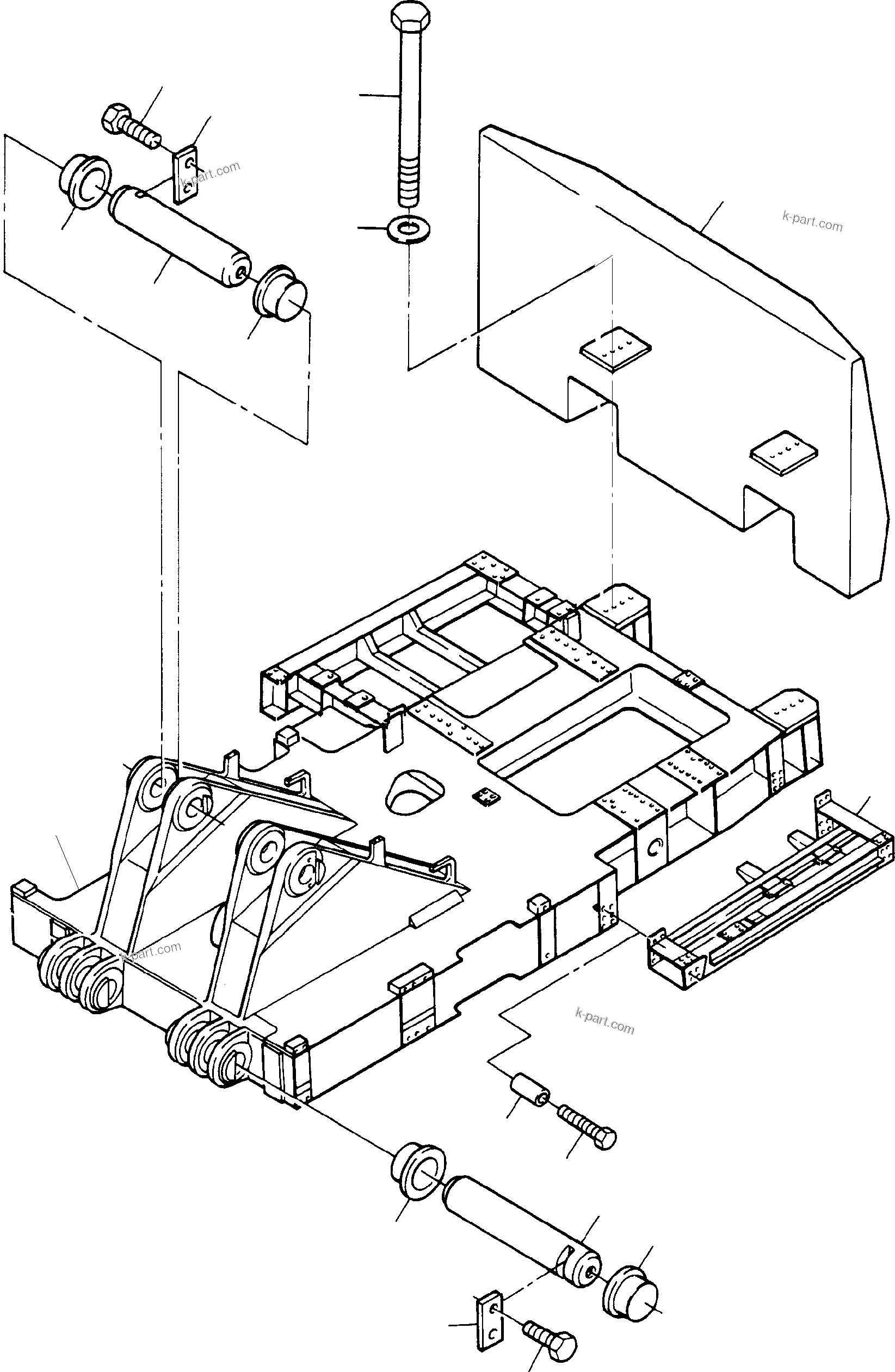 Komatsu parts book diagram for PC3000-6 S/N 06232: PIN, BOOM - COUNTERWEIGHT
