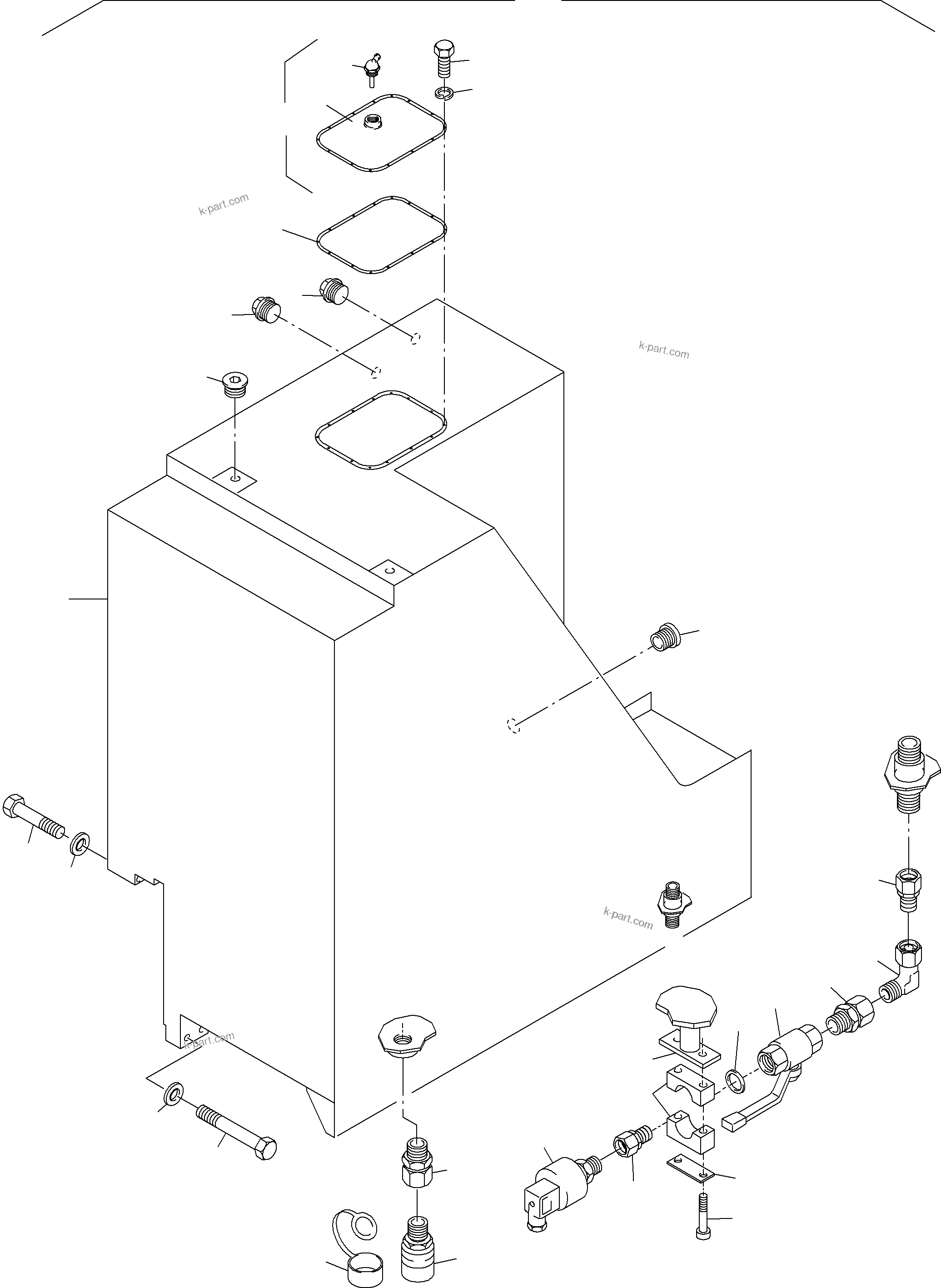 Komatsu parts book diagram for PC3000-6 S/N 06232: FUEL TANK